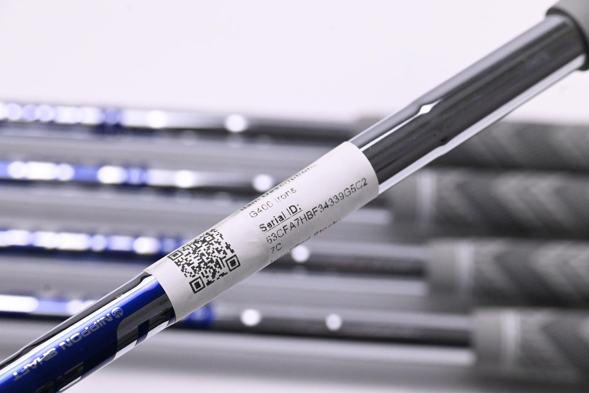 Ping G400 Irons / 6-PW / Blue Dot / Regular Flex Ping AWT 2.0 Shafts