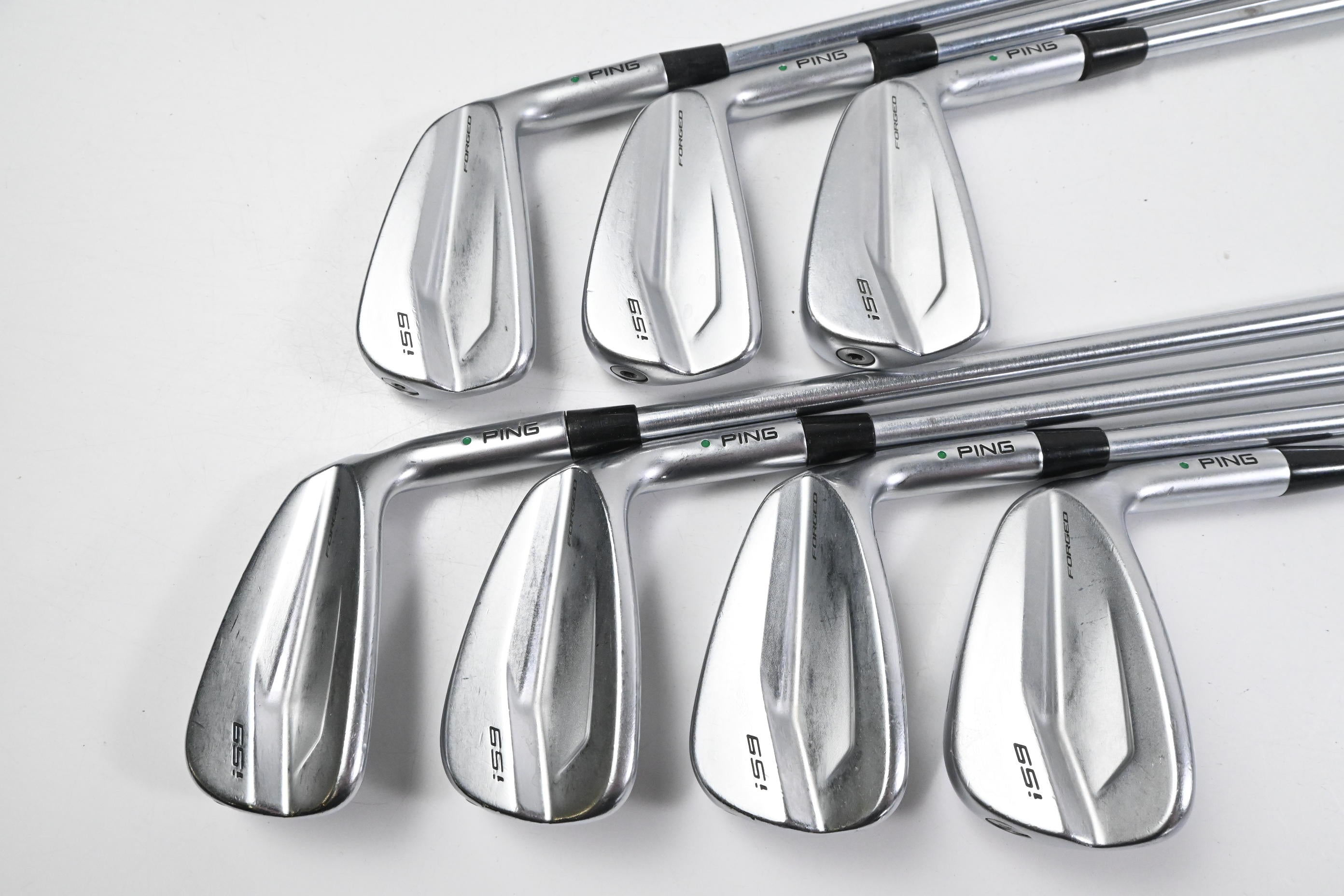 Ping i59 Irons / 4-PW / Green Dot / Stiff Flex Project X LS 120 Steel Shafts