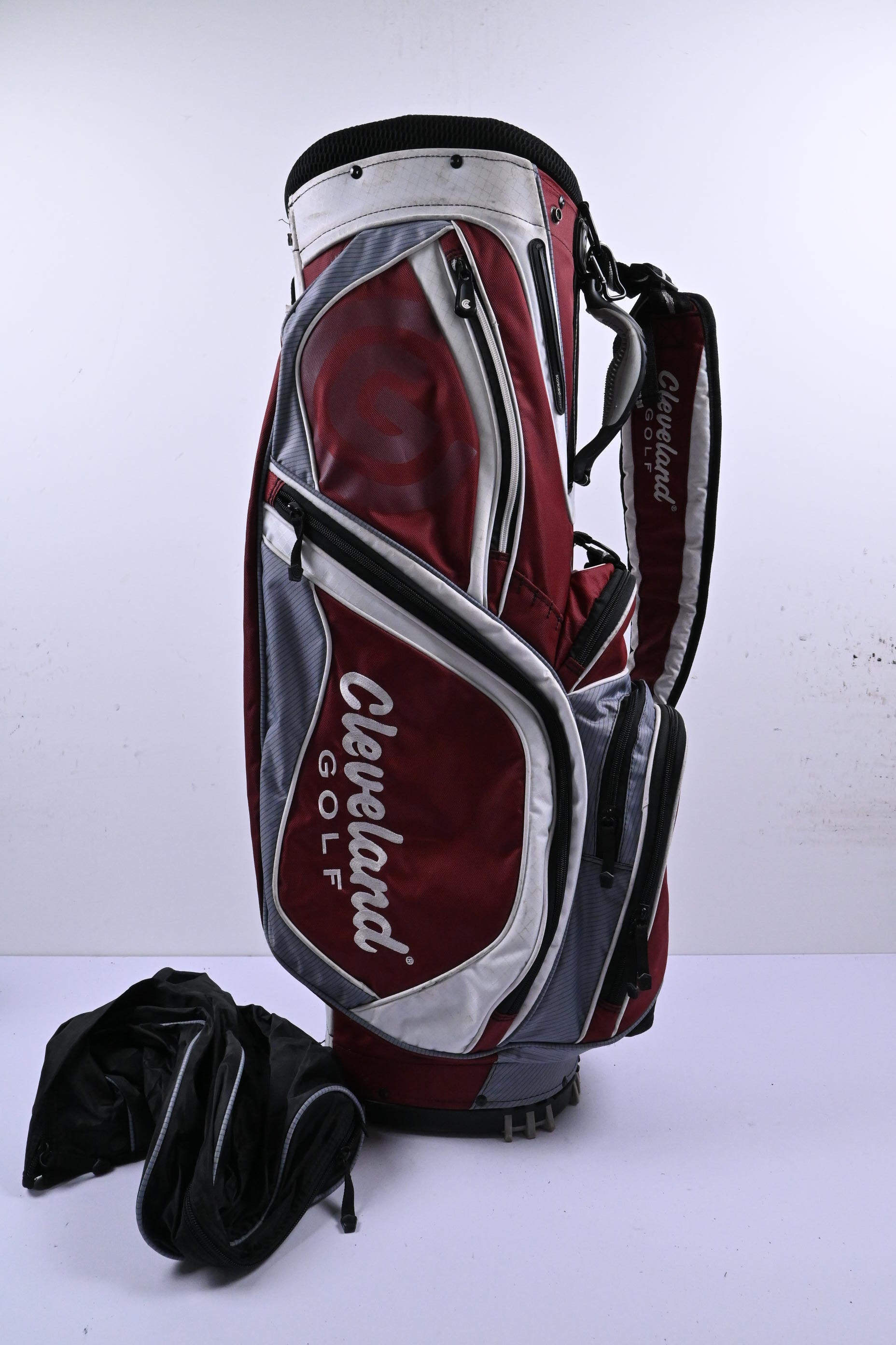 Cleveland Cart Bag / 14-Way Divider / Burgundy, White & Grey