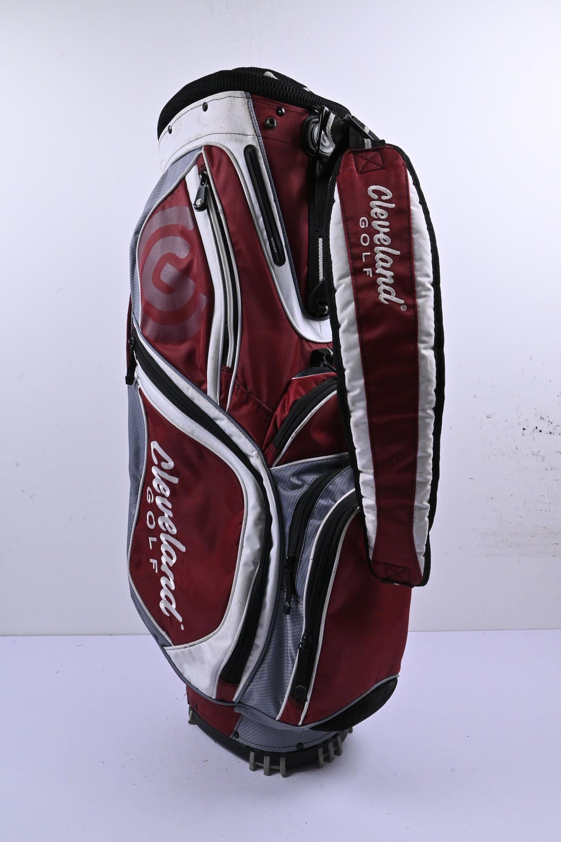 Cleveland Cart Bag / 14-Way Divider / Burgundy, White & Grey