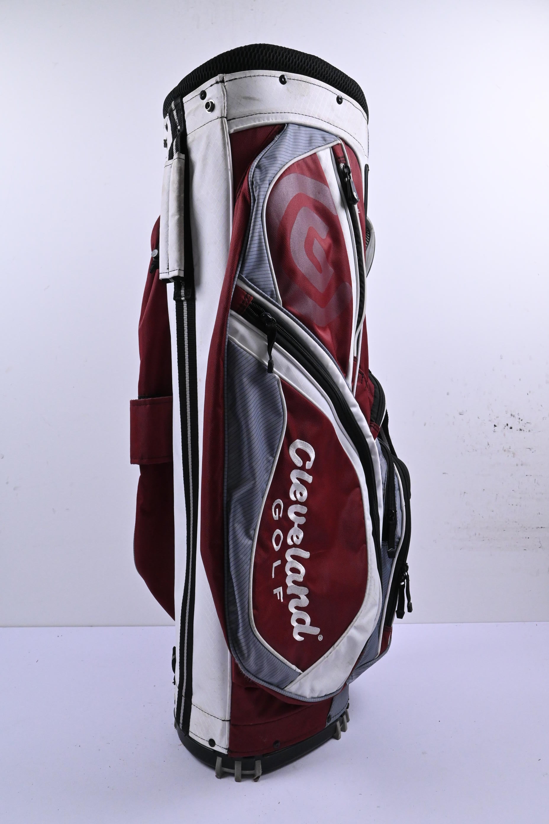 Cleveland Cart Bag / 14-Way Divider / Burgundy, White & Grey