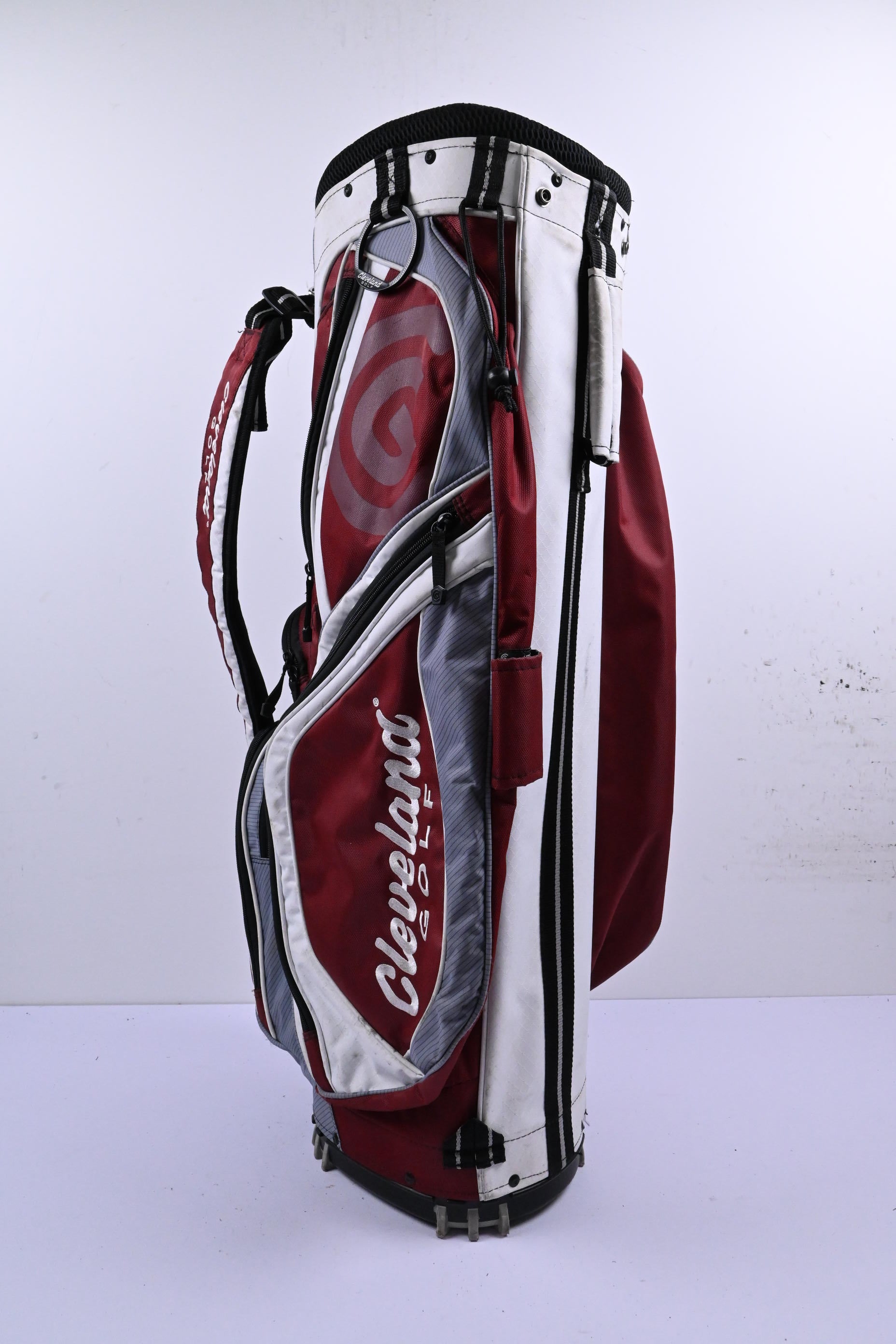 Cleveland Cart Bag / 14-Way Divider / Burgundy, White & Grey