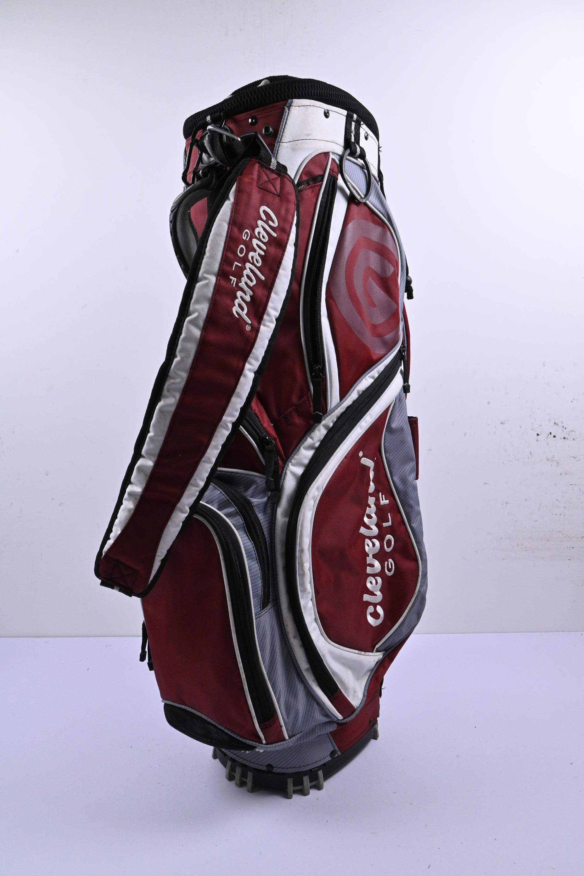 Cleveland Cart Bag / 14-Way Divider / Burgundy, White & Grey