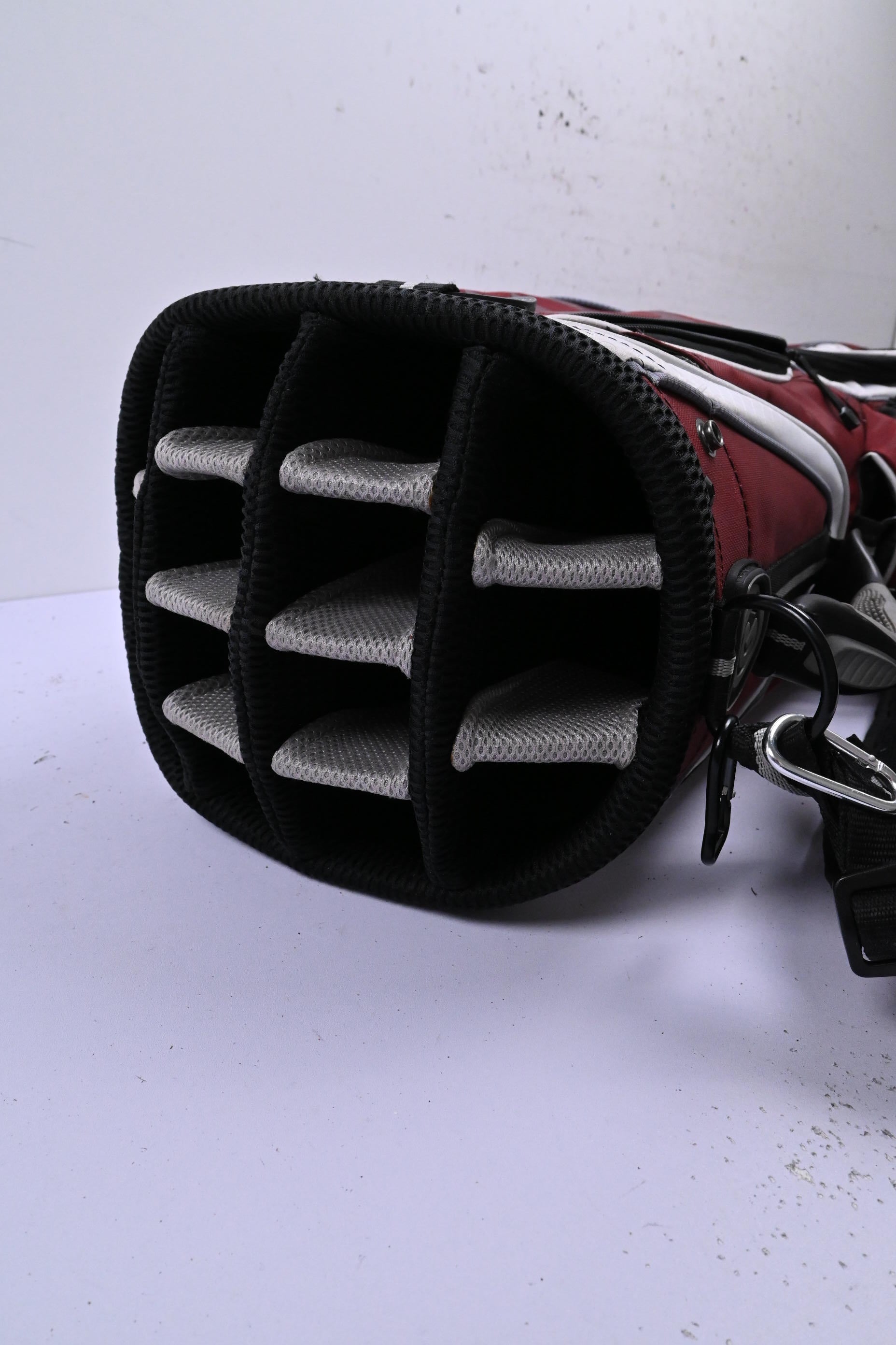 Cleveland Cart Bag / 14-Way Divider / Burgundy, White & Grey