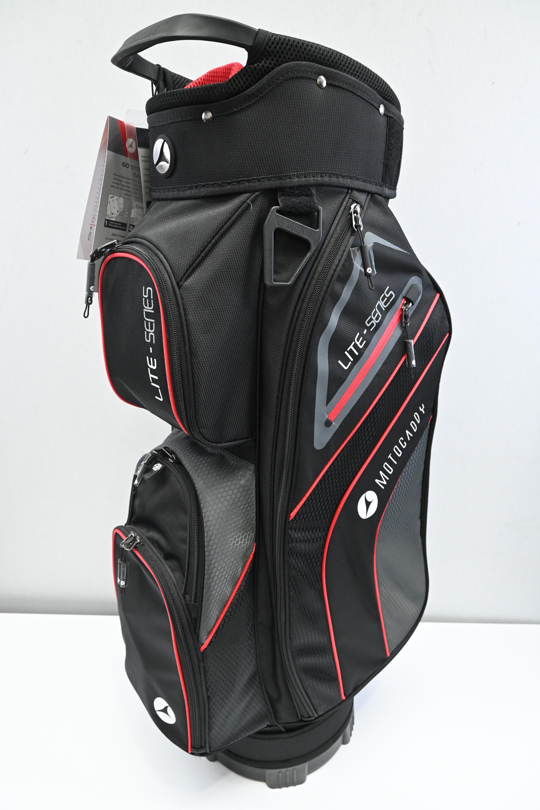 Motocaddy Lite Series Cart Bag / 14-Way Divider / Black, Red