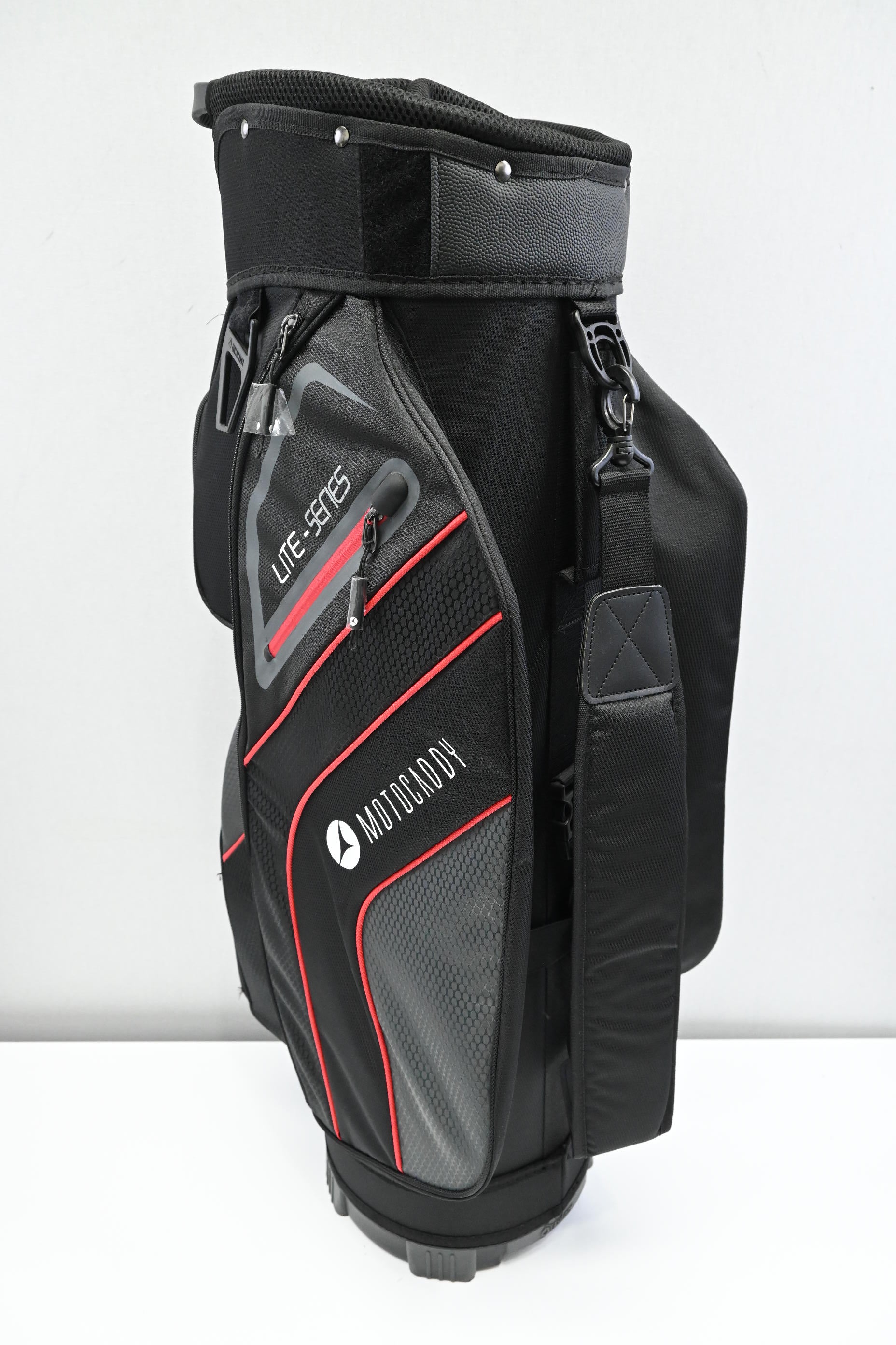 Motocaddy Lite Series Cart Bag / 14-Way Divider / Black, Red