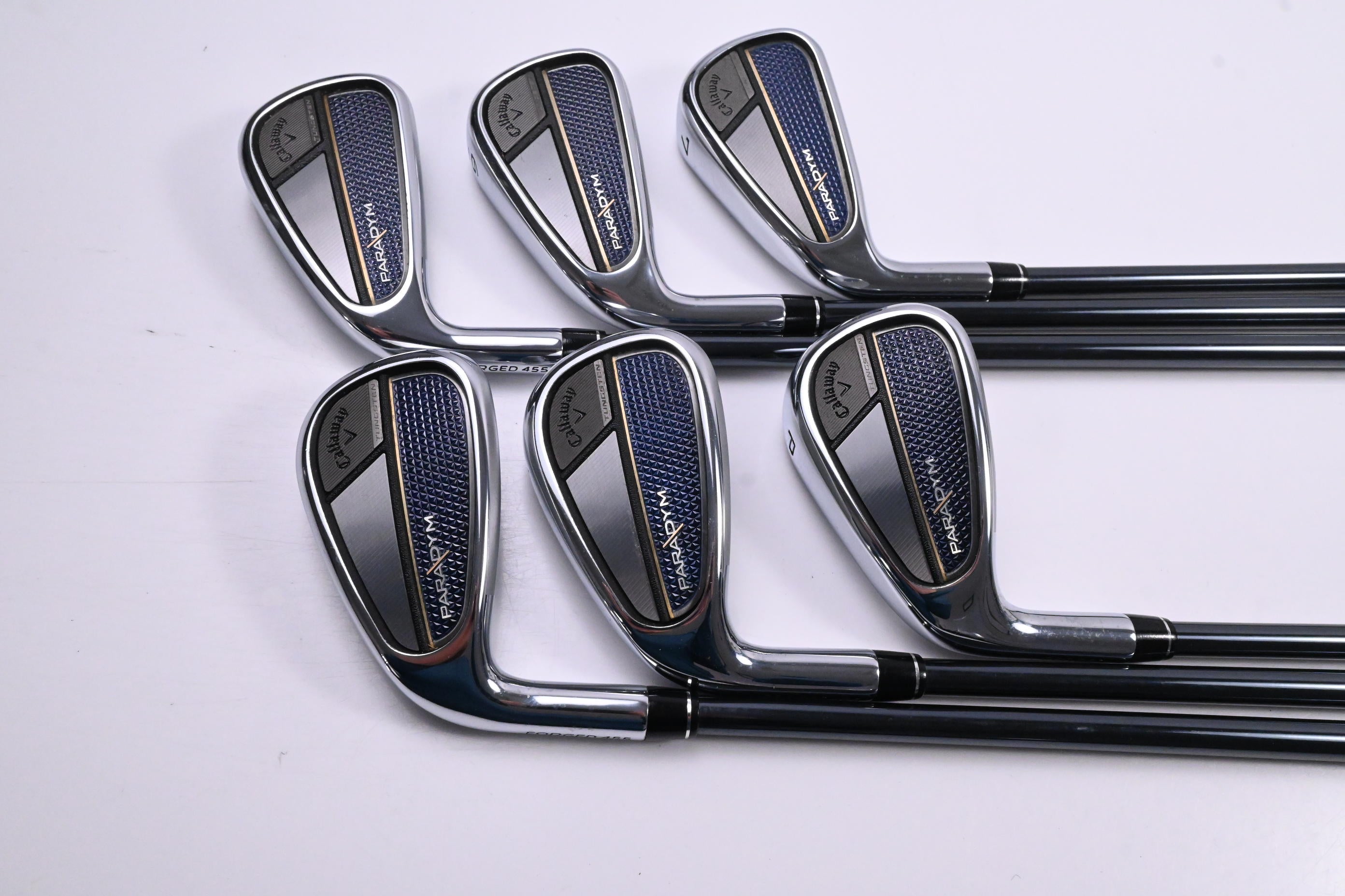 Left Hand Callaway Paradym Irons / 5-PW / Regular Flex UST Mamiya Recoil Dart 75