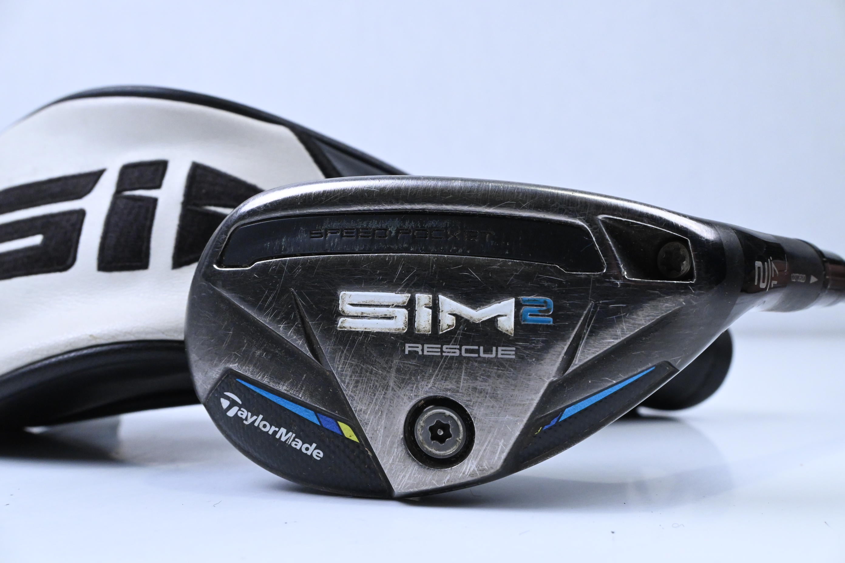 Taylormade SIM2 #2 Hybrid / 17 Degree / Stiff Flex Tensei AV Raw Blue 80 Shaft