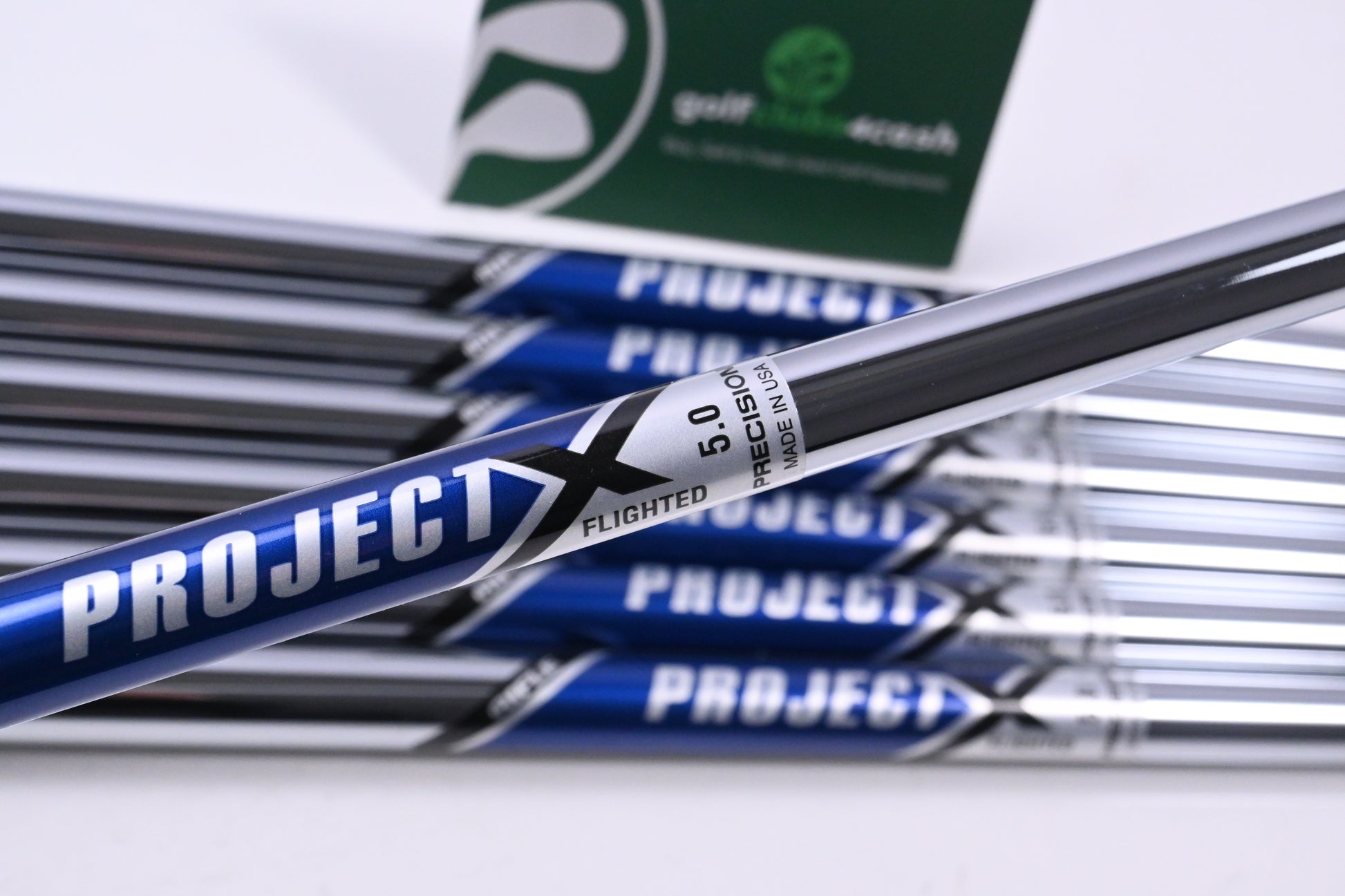Project X Flighted 5.0 Iron Shafts / Regular Flex / Set of 7 / .370" Tips /Uncut