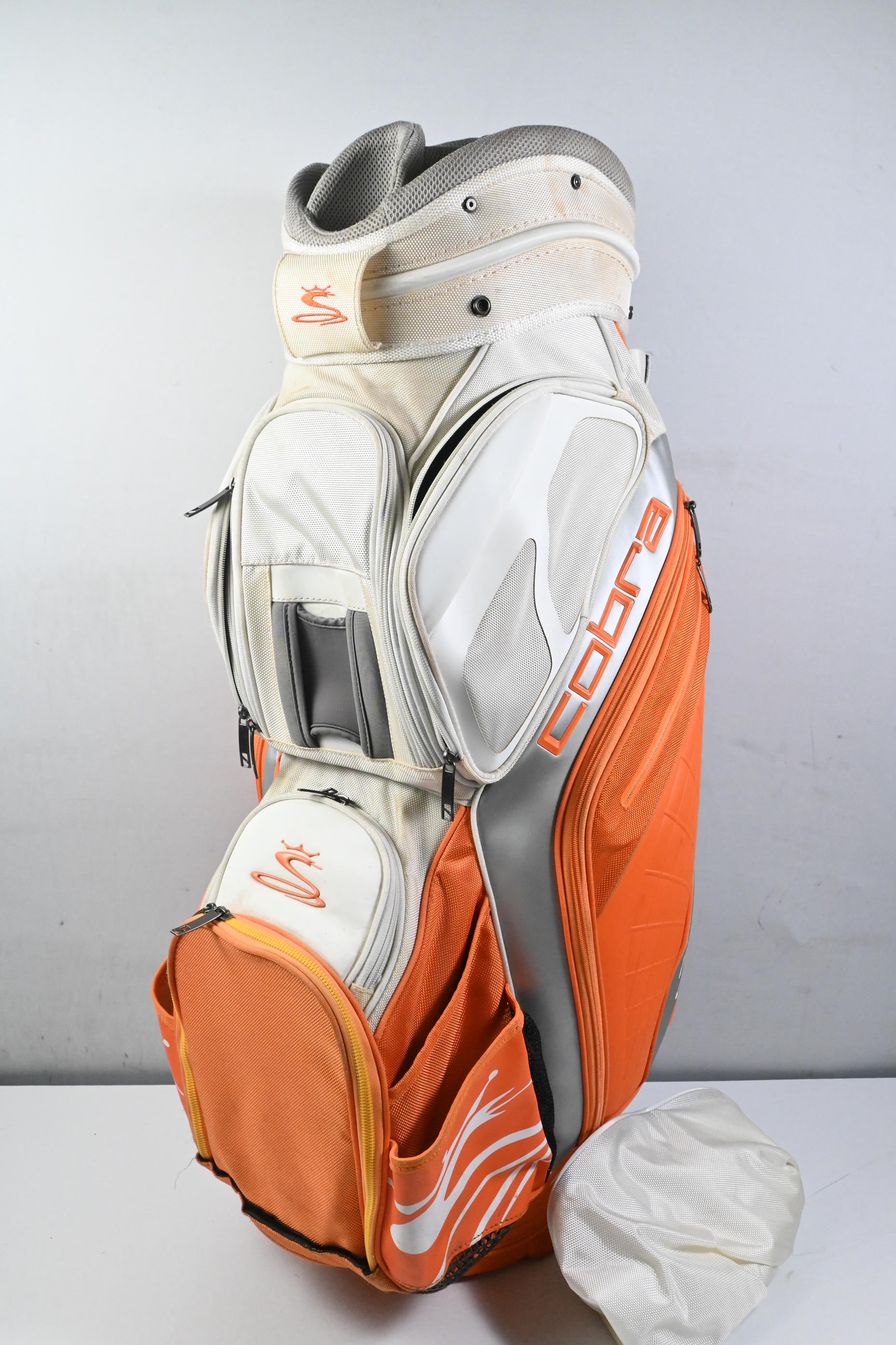 Cobra Cart Bag / 14-Way Divider / White & Orange