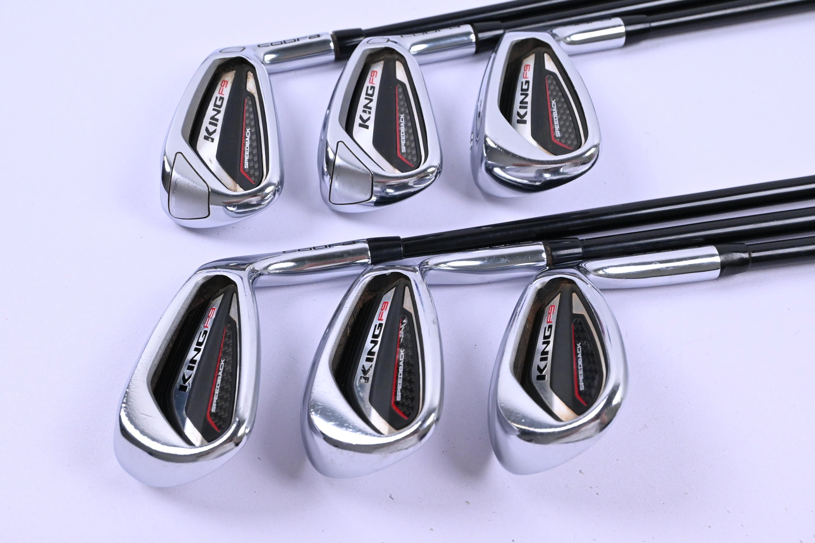 Cobra King F9 Irons / 6-PW+SW / Senior Flex Fujikura Atmos 6 Shaft