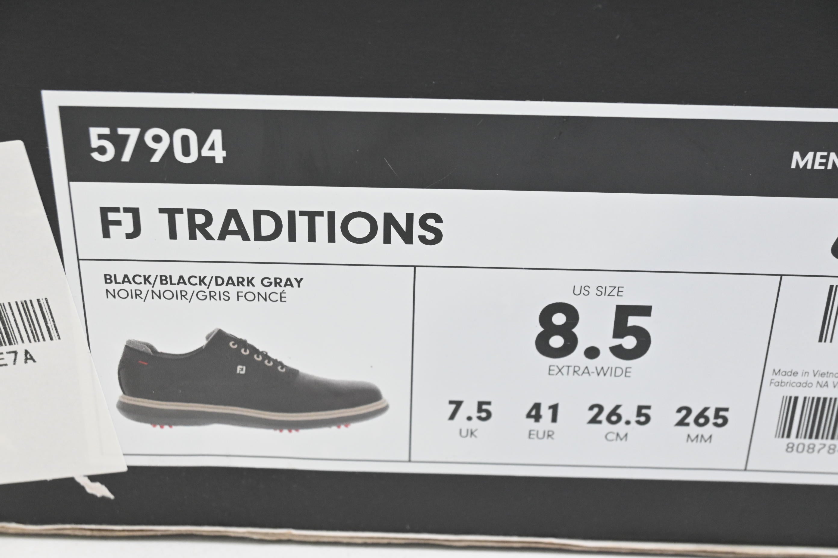 FootJoy Traditions Golf Shoes / Size UK 7.5 / Black, Grey