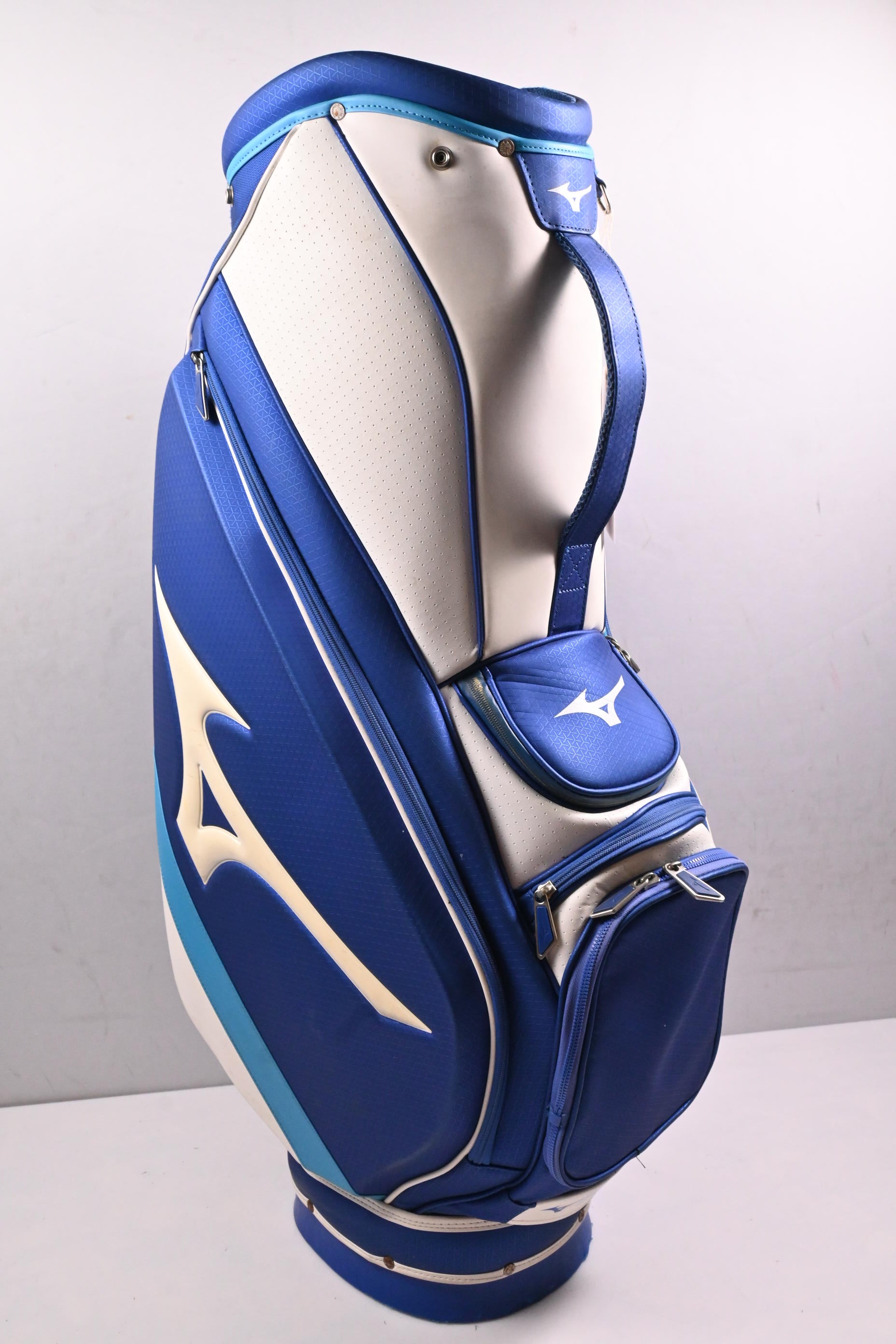 Mizuno Staff Cart Bag / 5-Way Divider / White, Blue