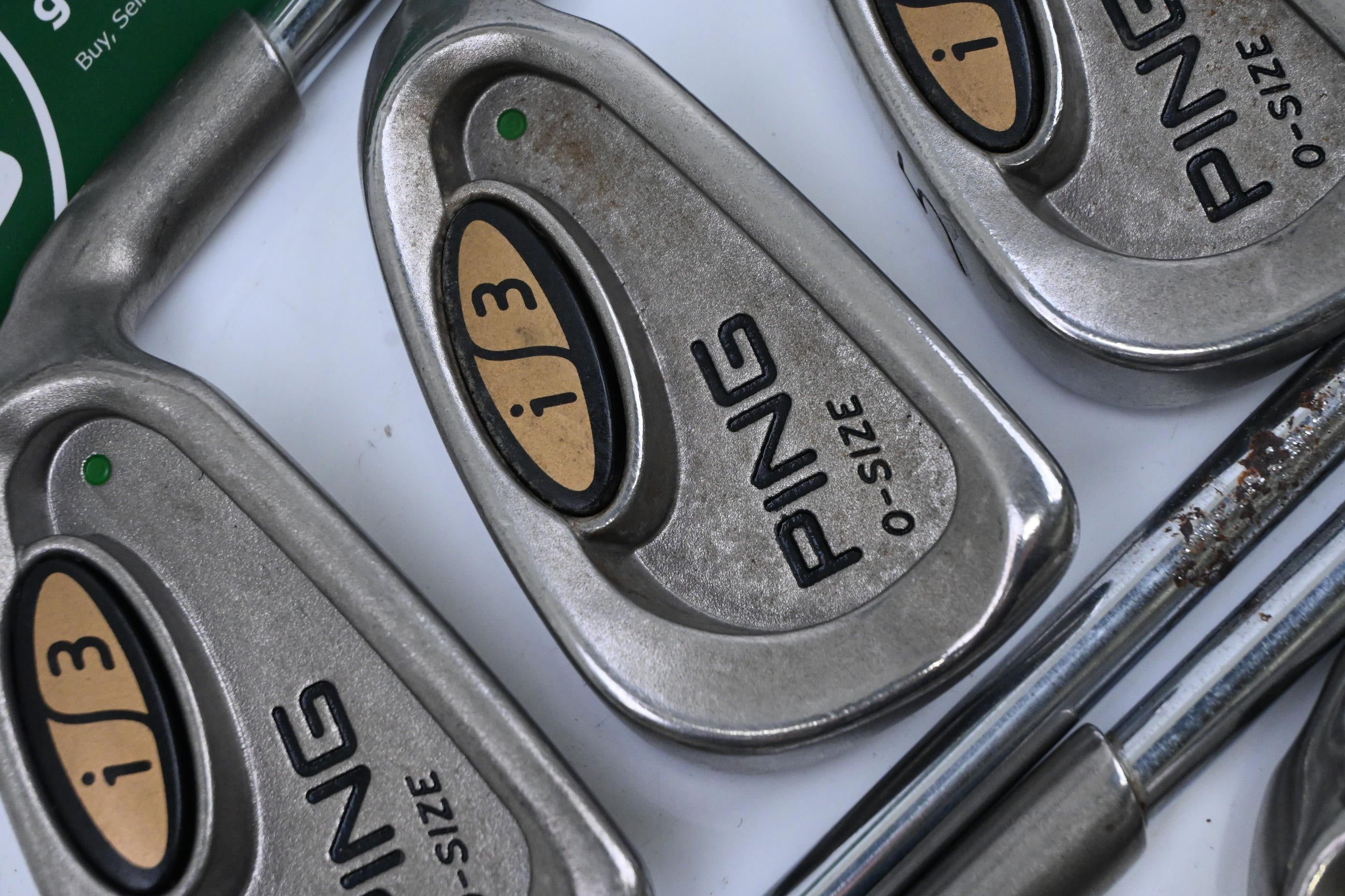 Ping i3 O-Size Irons / 3-PW+SW / Green Dot / Stiff Flex Ping Cushin JZ Shafts