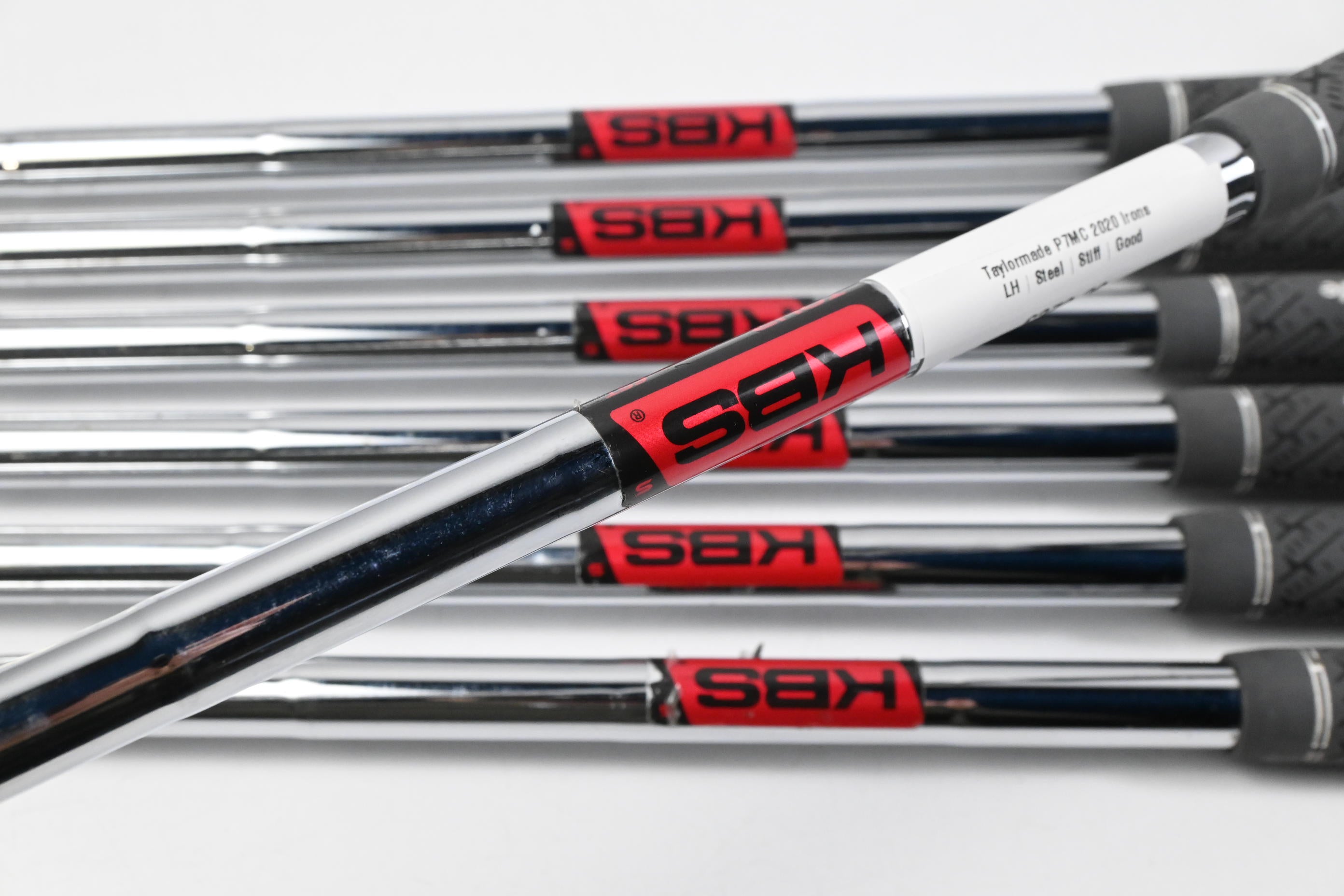 Left Hand Taylormade P7MC 2020 Irons / 4-PW / Stiff Flex KBS Tour Shaft