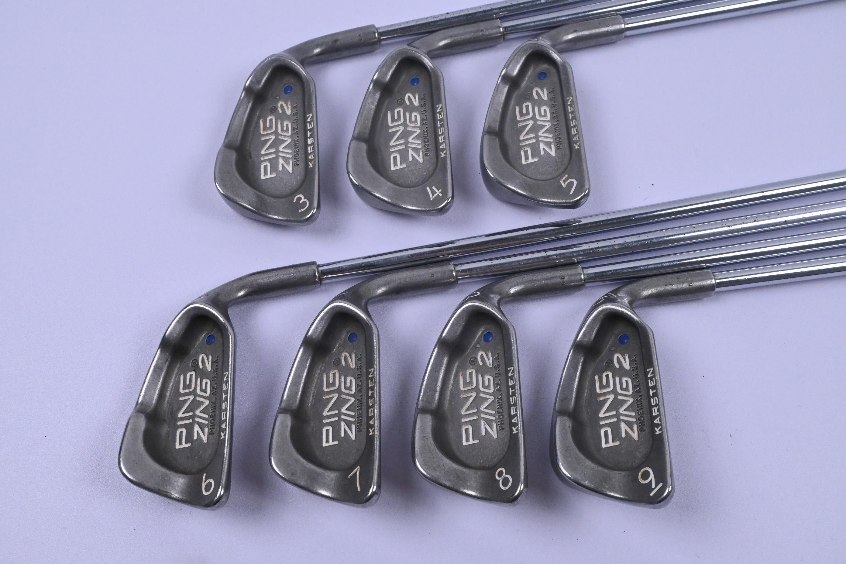 Ping Zing 2 Irons / 3-9i / Blue Dot / Stiff Flex Karsten Ping JZ Red Shafts