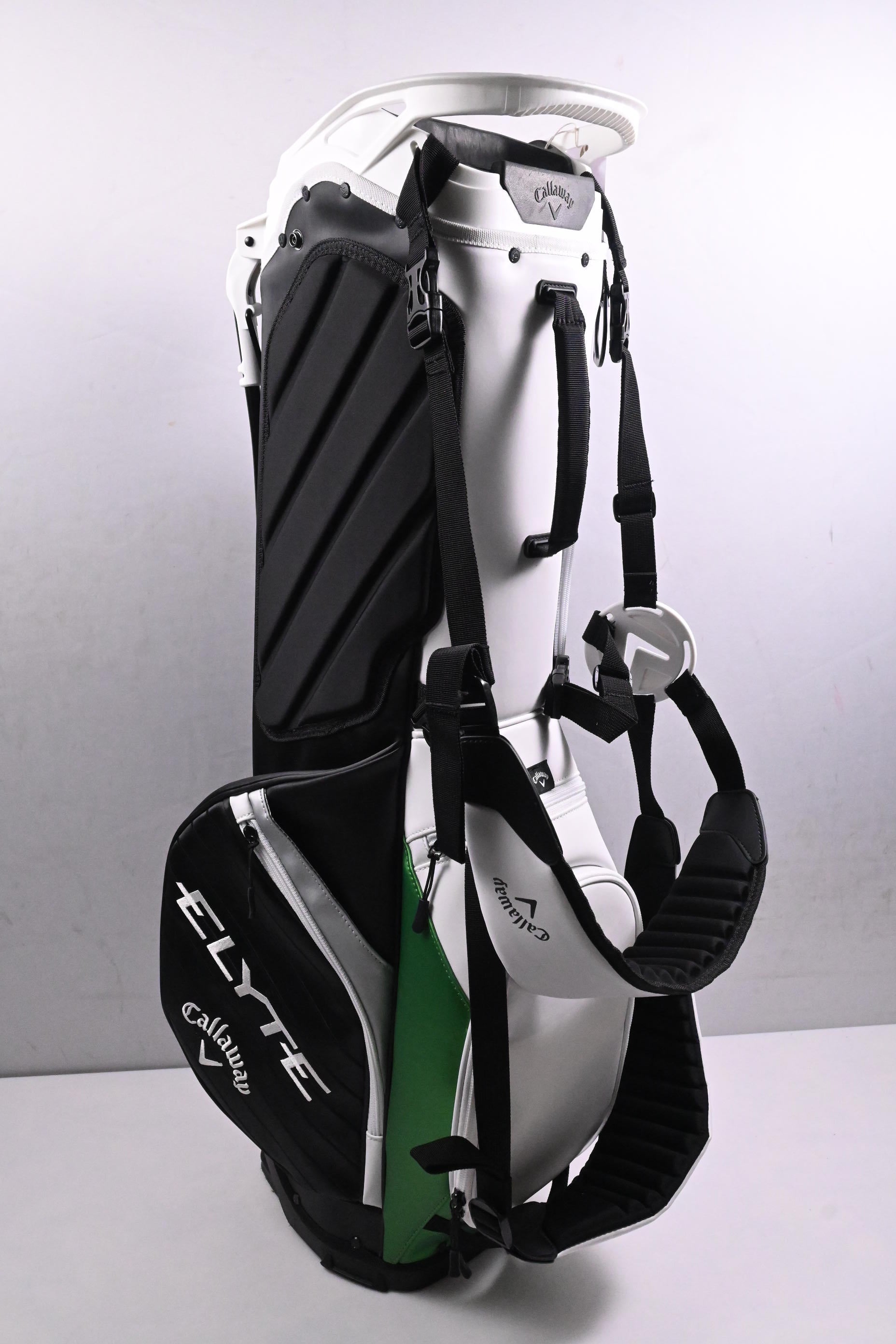 Callaway Elyte Tour Staff Stand Bag / 4-Way Divider / Black, White & Green