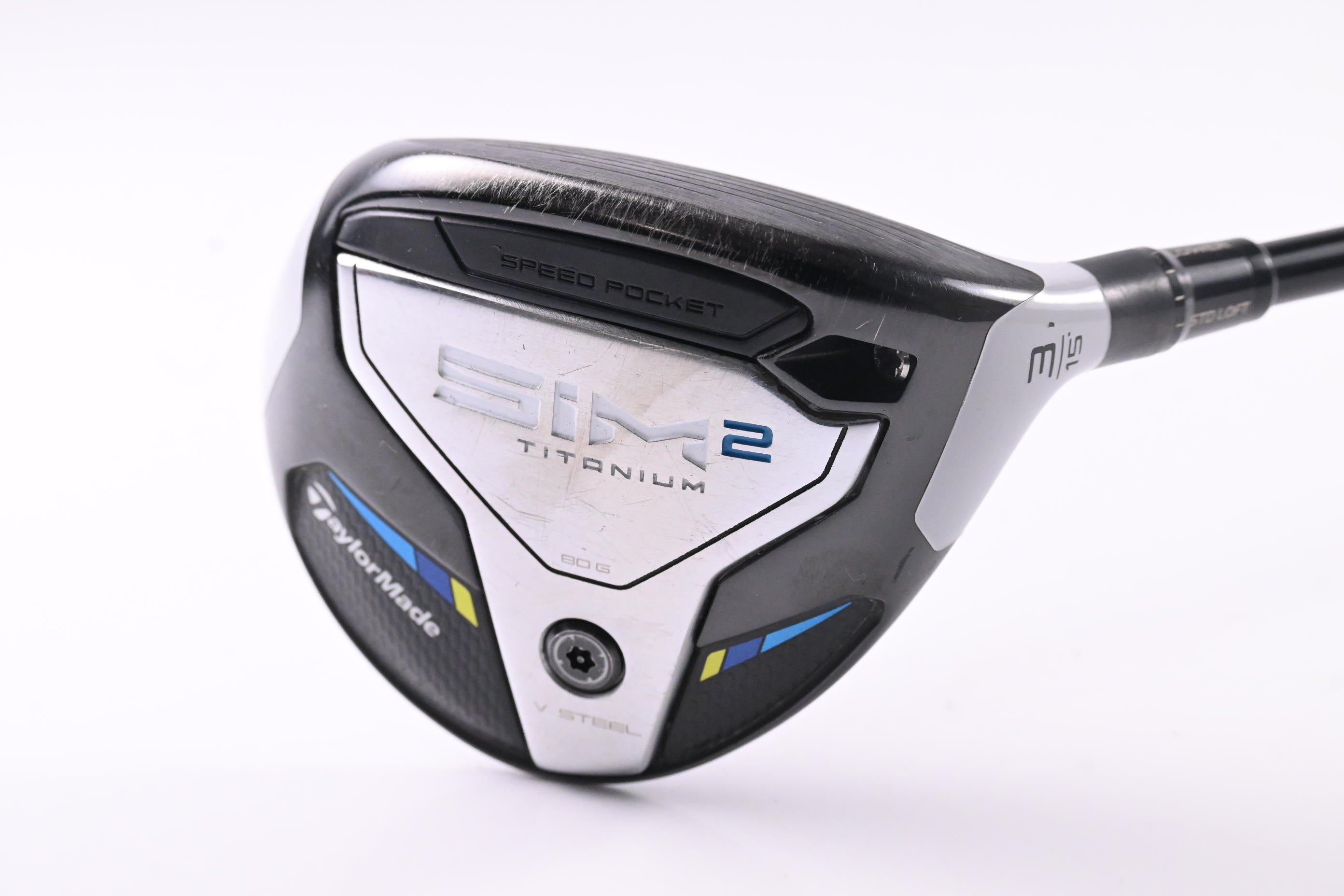 Taylormade SIM2 Ti #3 Wood / 15 Degree / Stiff Flex Tensei AV RAW Blue 65 Shaft