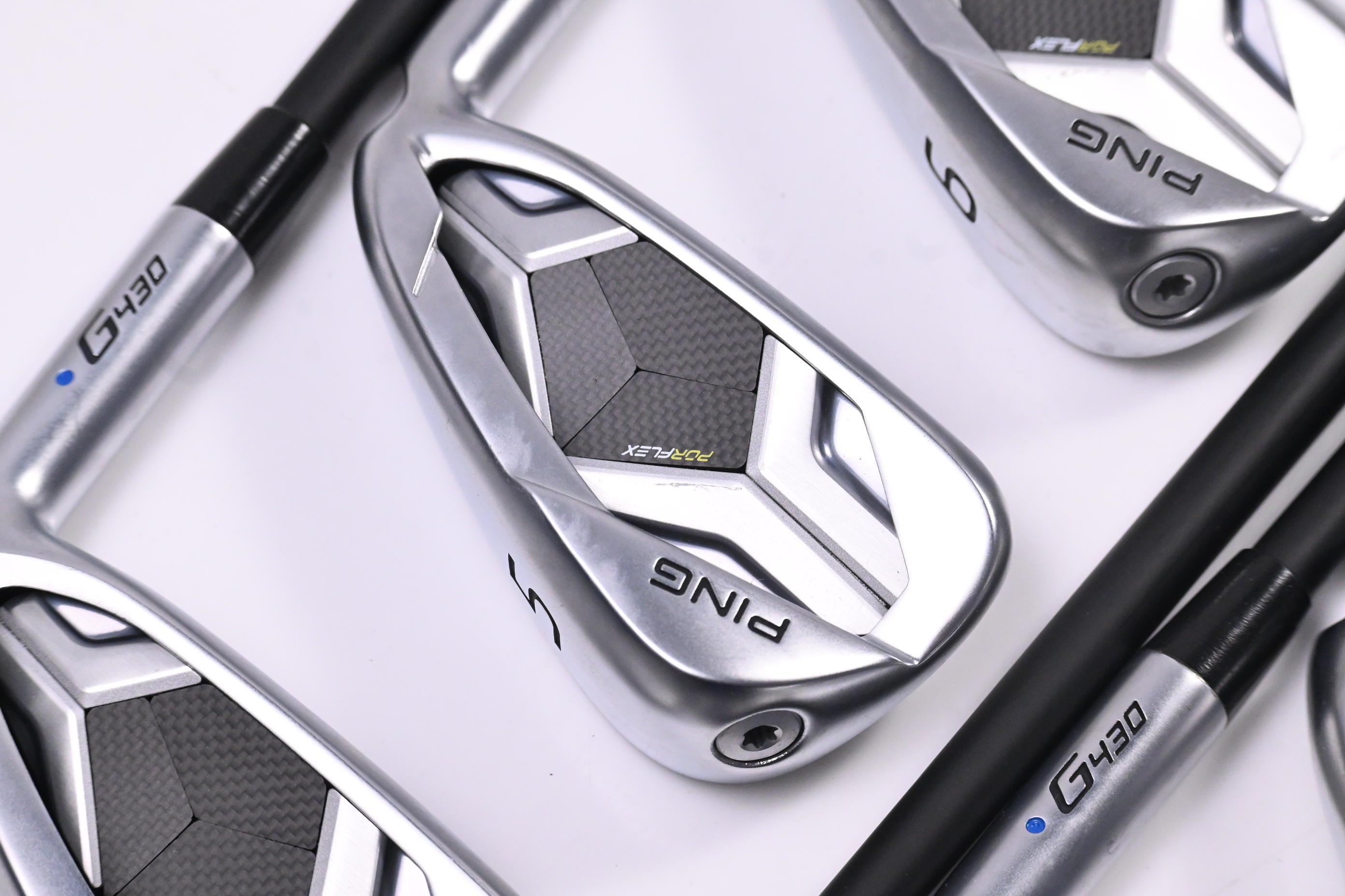 Ping G430 Irons / 4-PW / Blue Dot / Stiff Flex Ping ALTA CB Black AWT Shafts