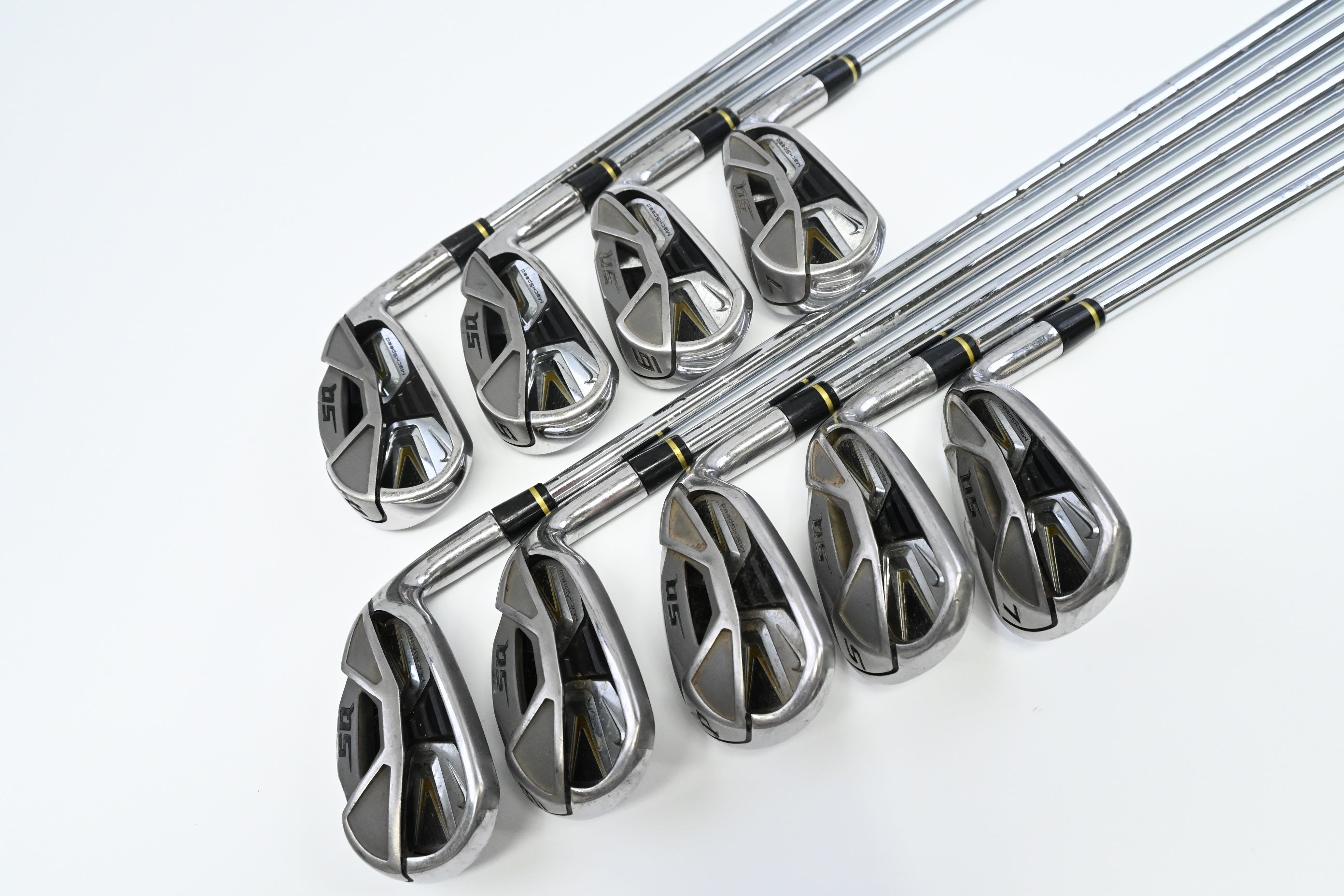 Nike SQ Machspeed Irons / 4-PW+SW+LW / Stiff Flex Dynalite 90 Shafts