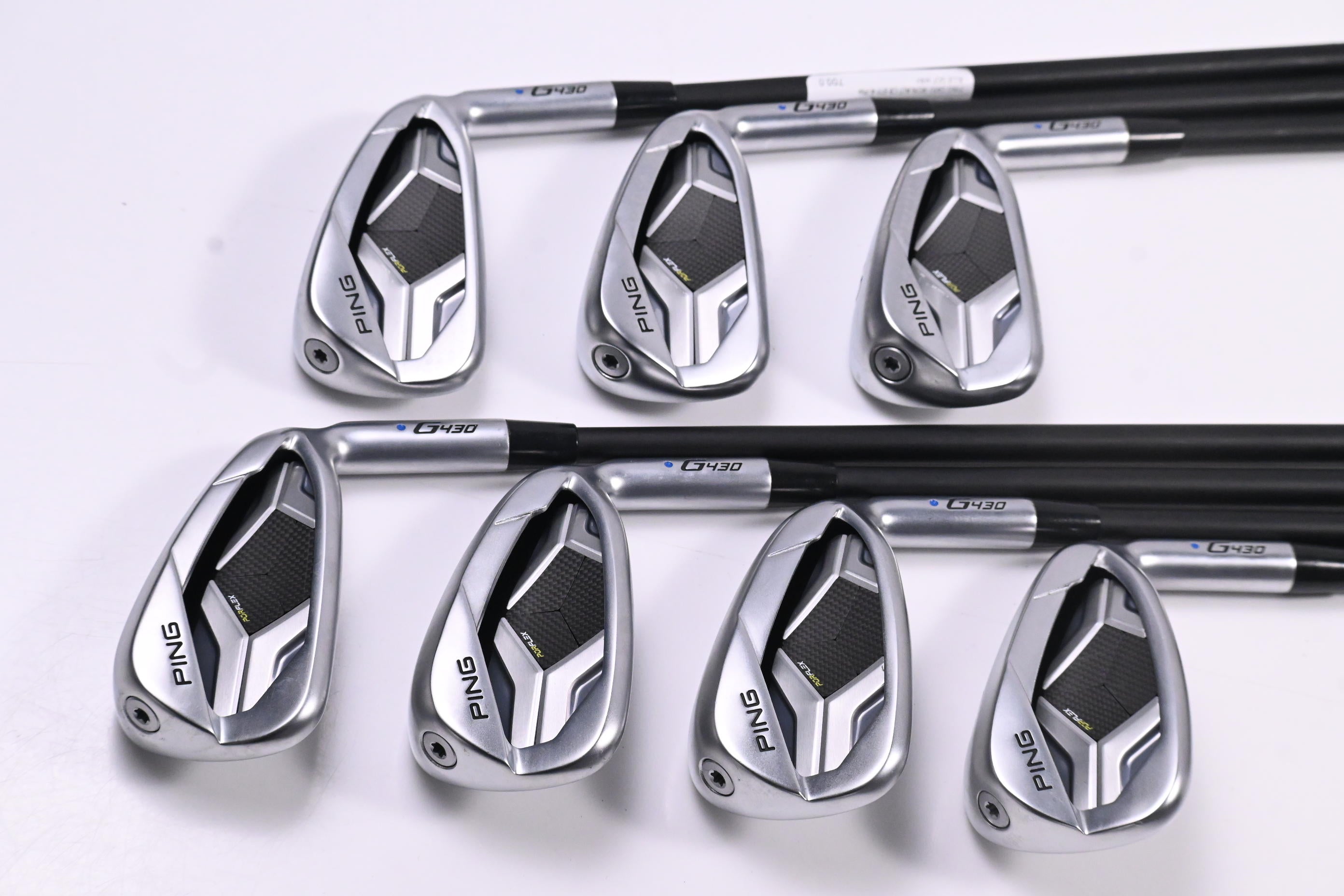 Ping G430 Irons / 4-PW / Blue Dot / Stiff Flex Ping ALTA CB Black AWT Shafts