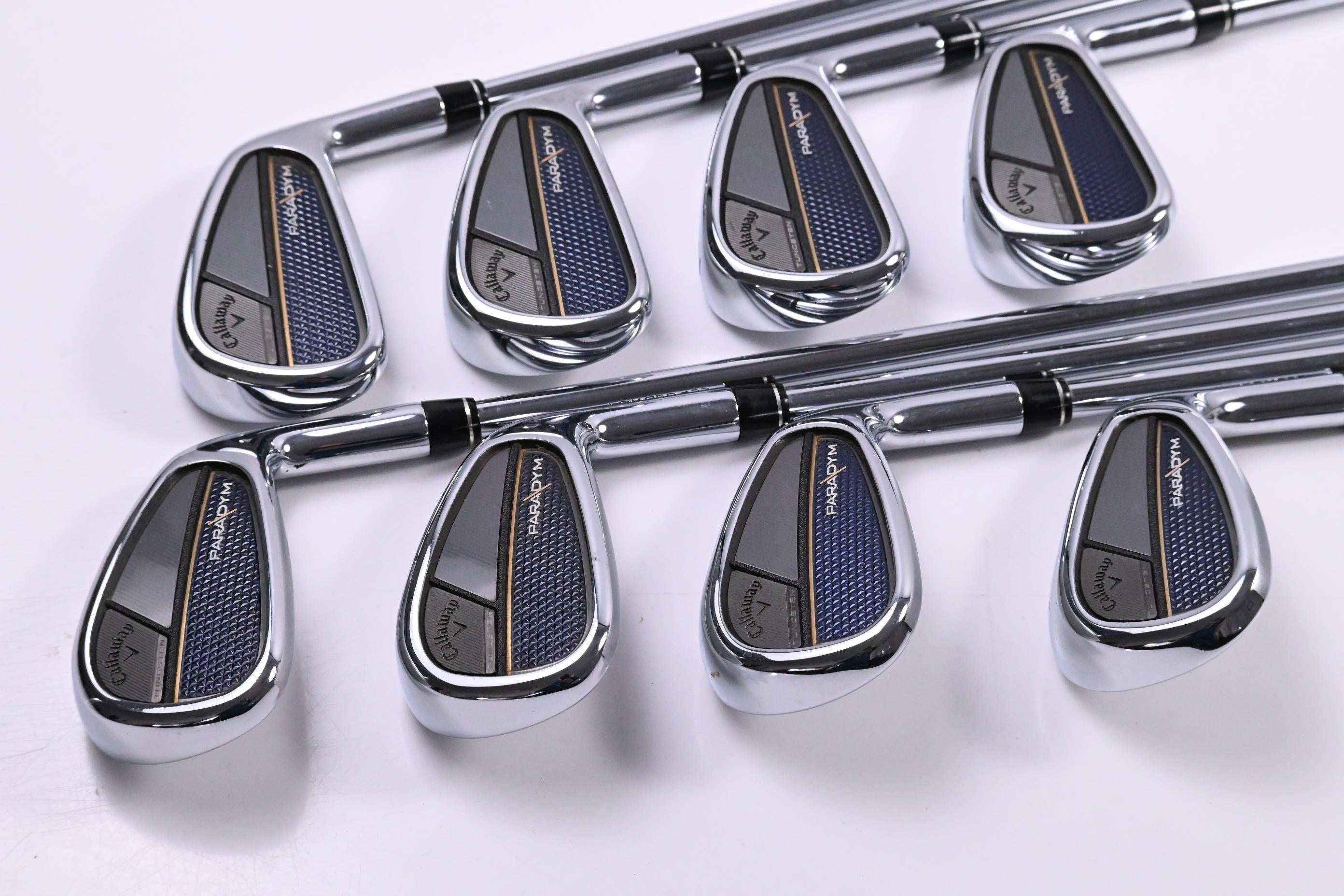 Callaway Paradym Irons / 4-PW+AW / Stiff Flex Rifle Tour Flighted 105GR Shafts
