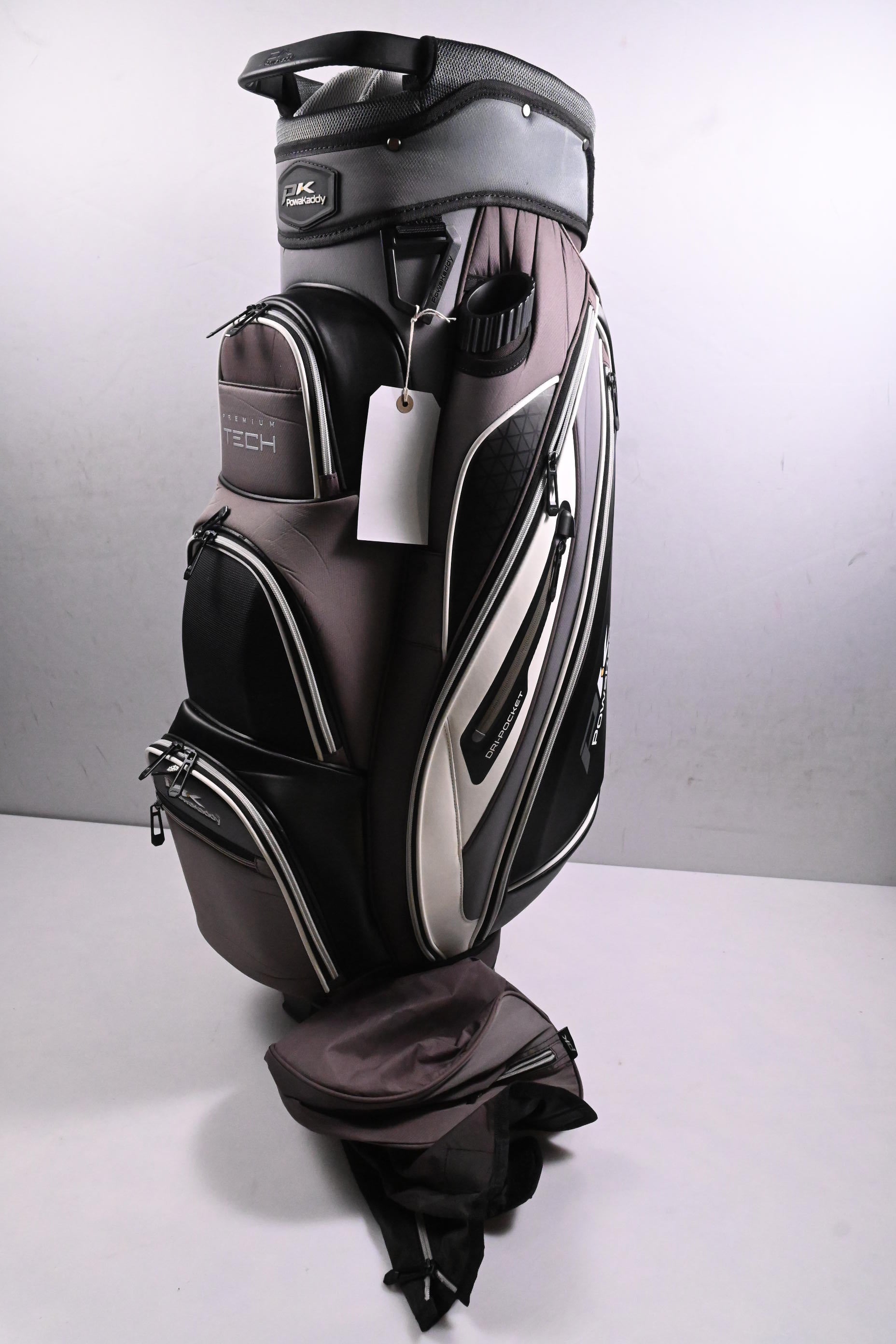 Powakaddy Premium Tech Cart Bag / 14-Way Divider / Grey & Black