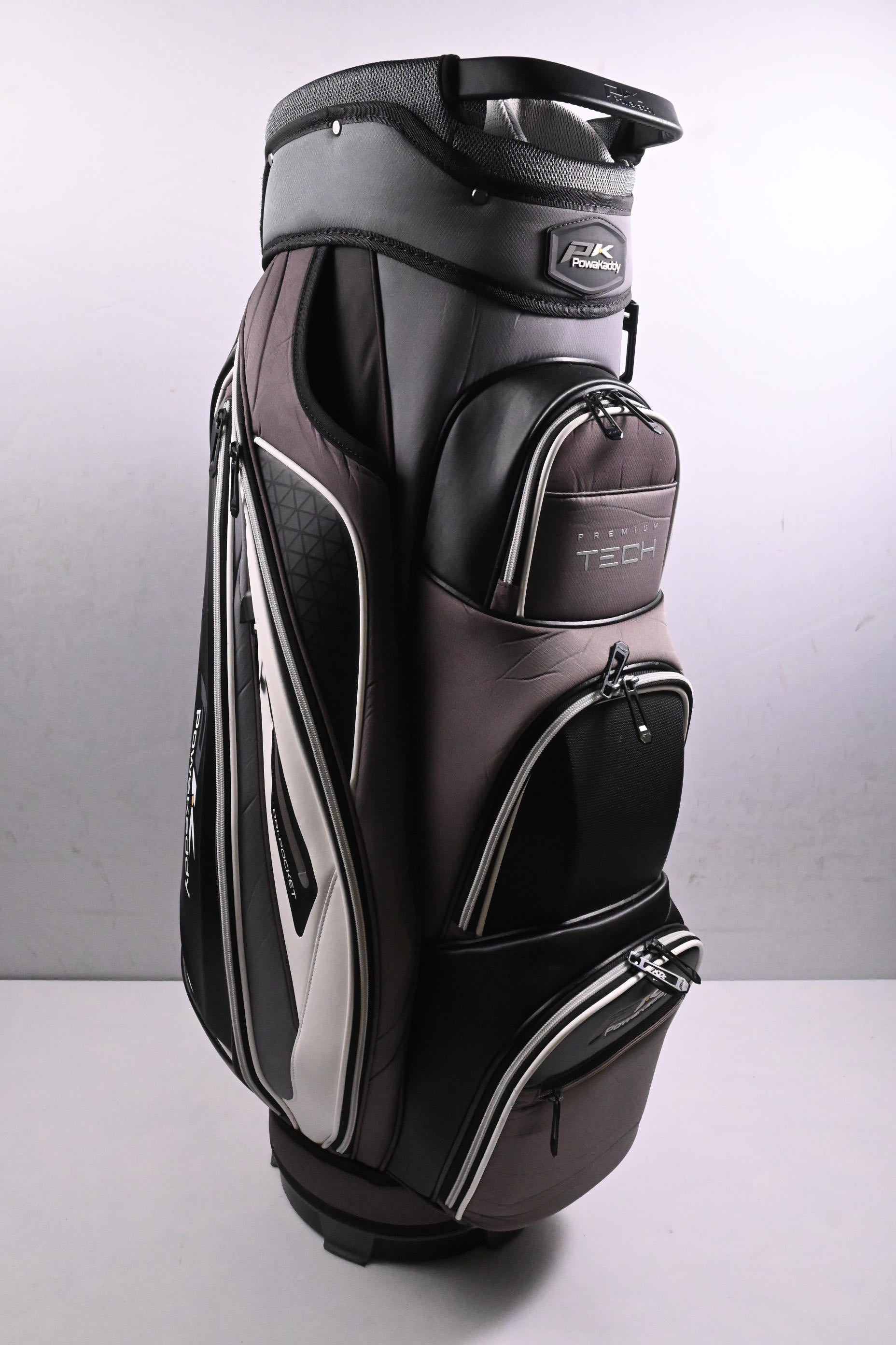 Powakaddy Premium Tech Cart Bag / 14-Way Divider / Grey & Black