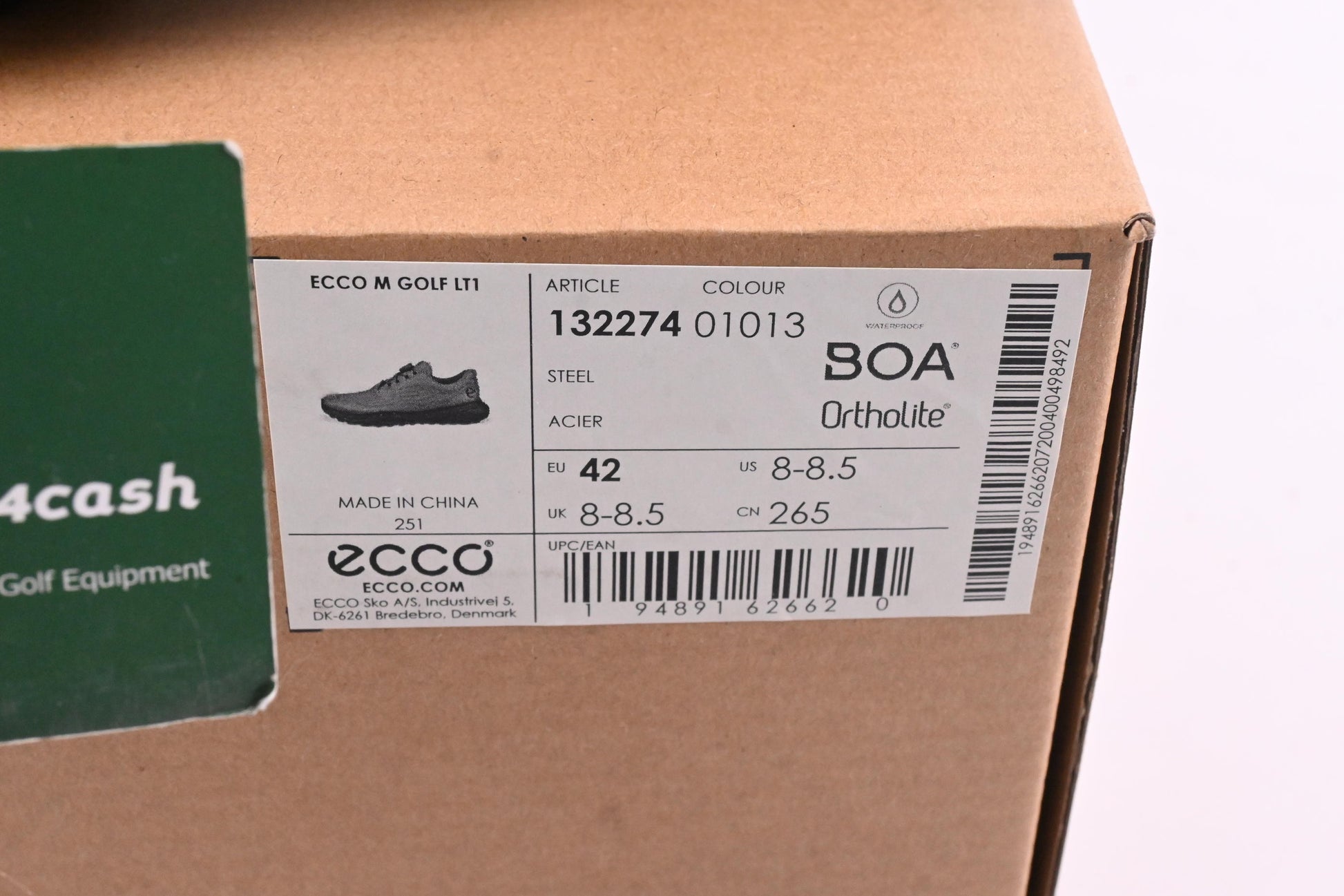 ECCO M Golf LT1 BOA Golf Shoes / Size UK 8-8.5 / Steel