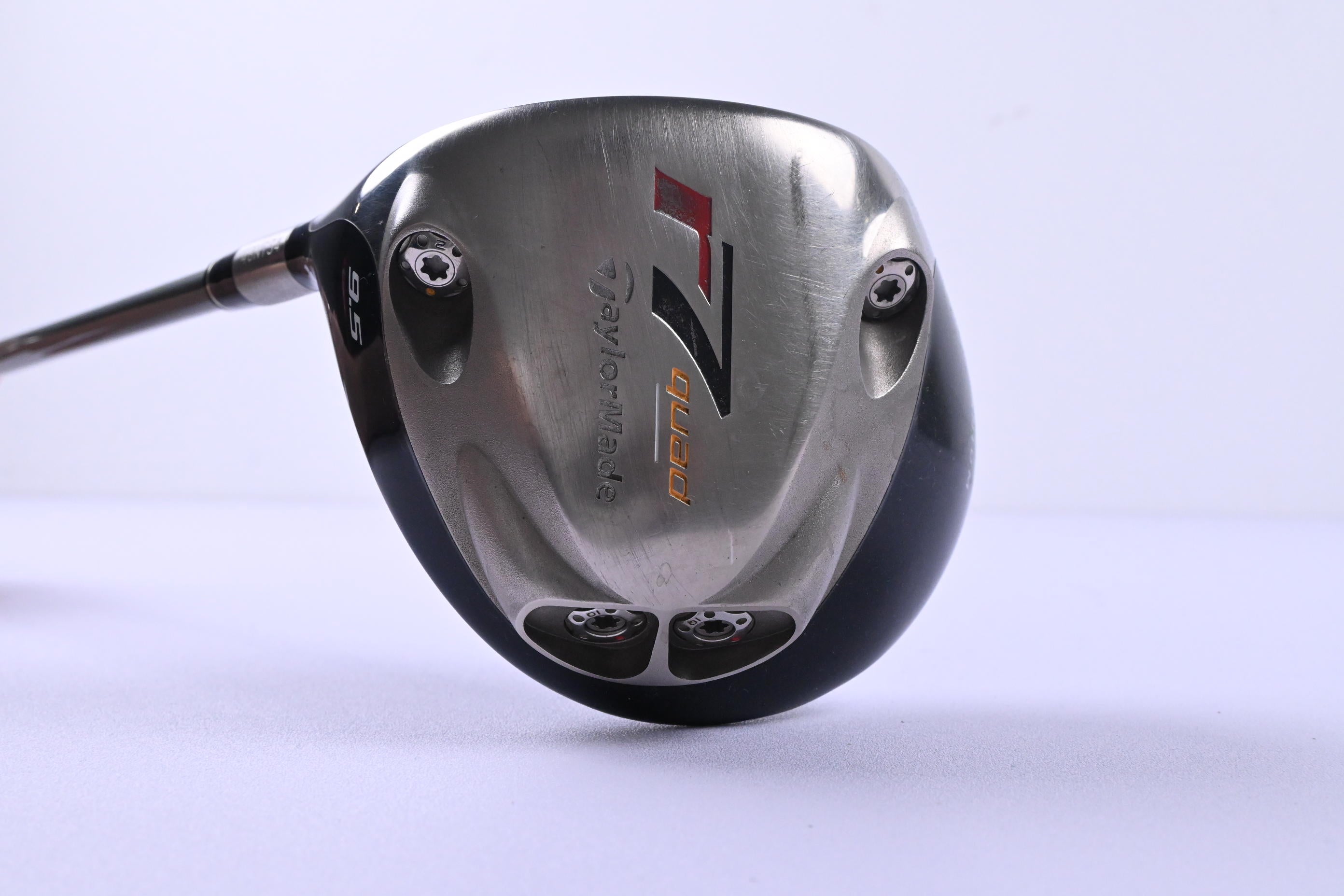 Left Hand Taylormade R7 Quad Driver / 9.5 Degree / Stiff Flex M.A.S.2 65 Shaft