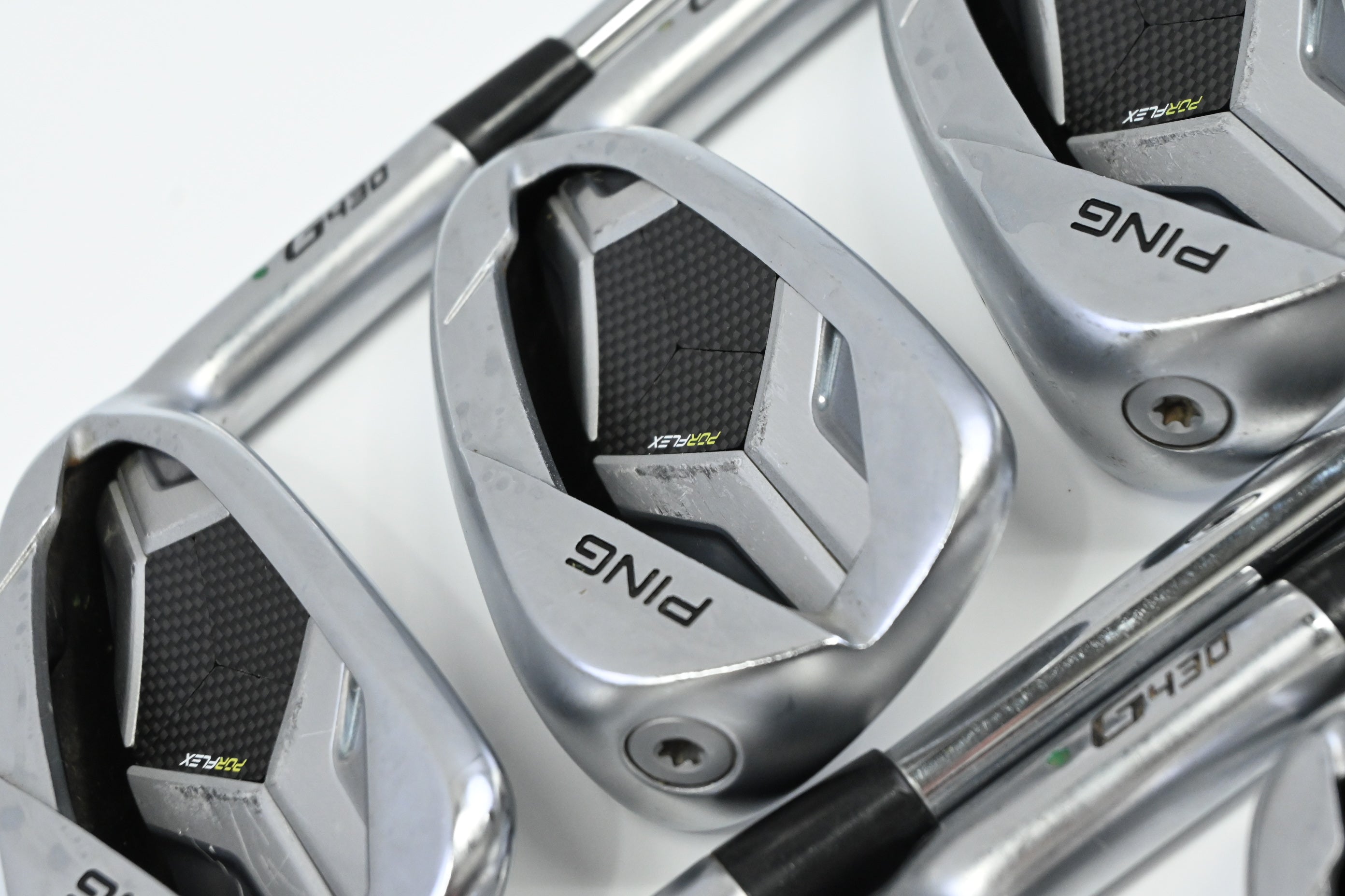 Ping G430 Irons / 7-PW+45°+50°+54° / Green Dot / Stiff Flex Dynamic Gold S300