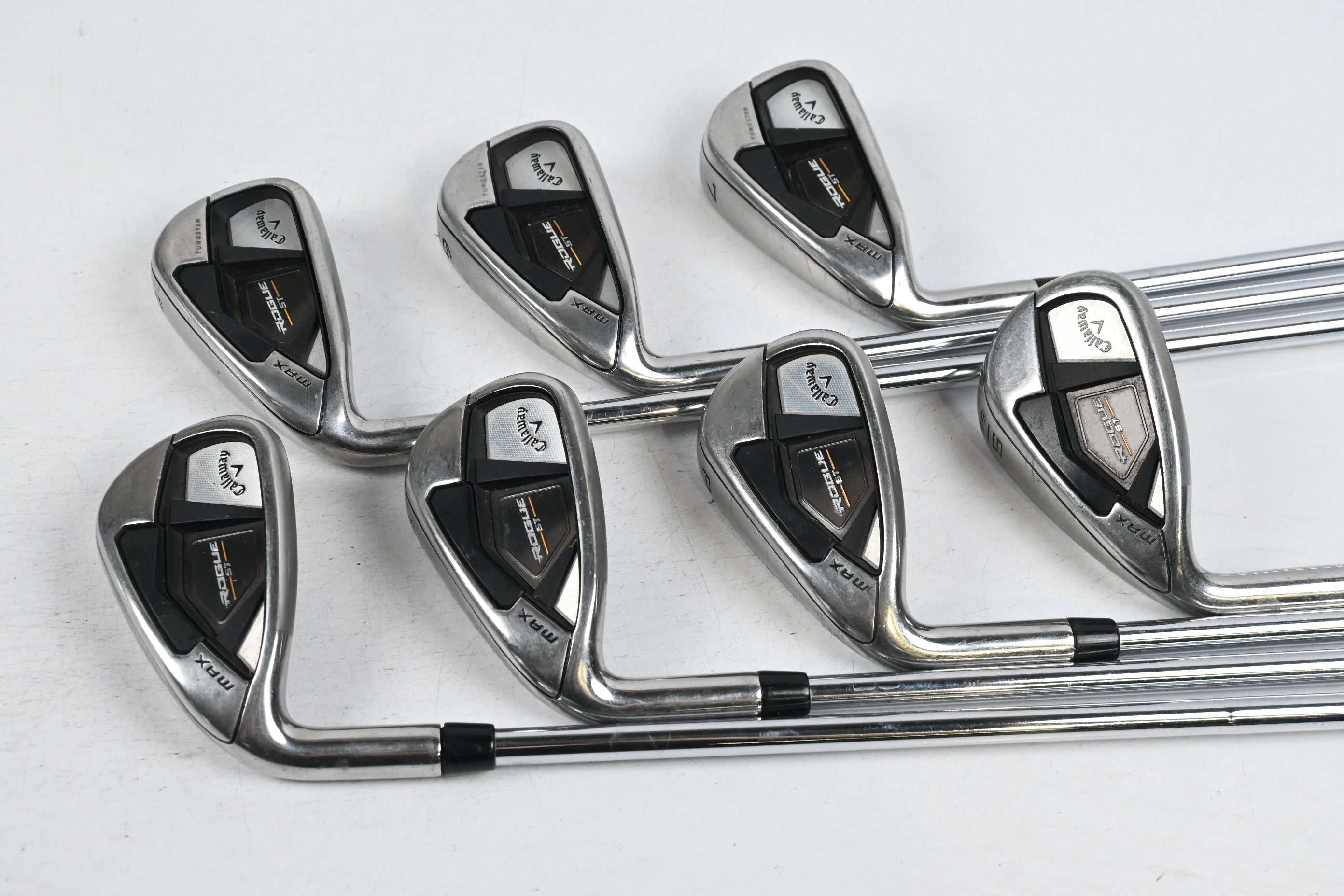 Left Hand Callaway Rogue ST Max Irons / 5-PW+SW / Stiff Flex Elevate MPH 95