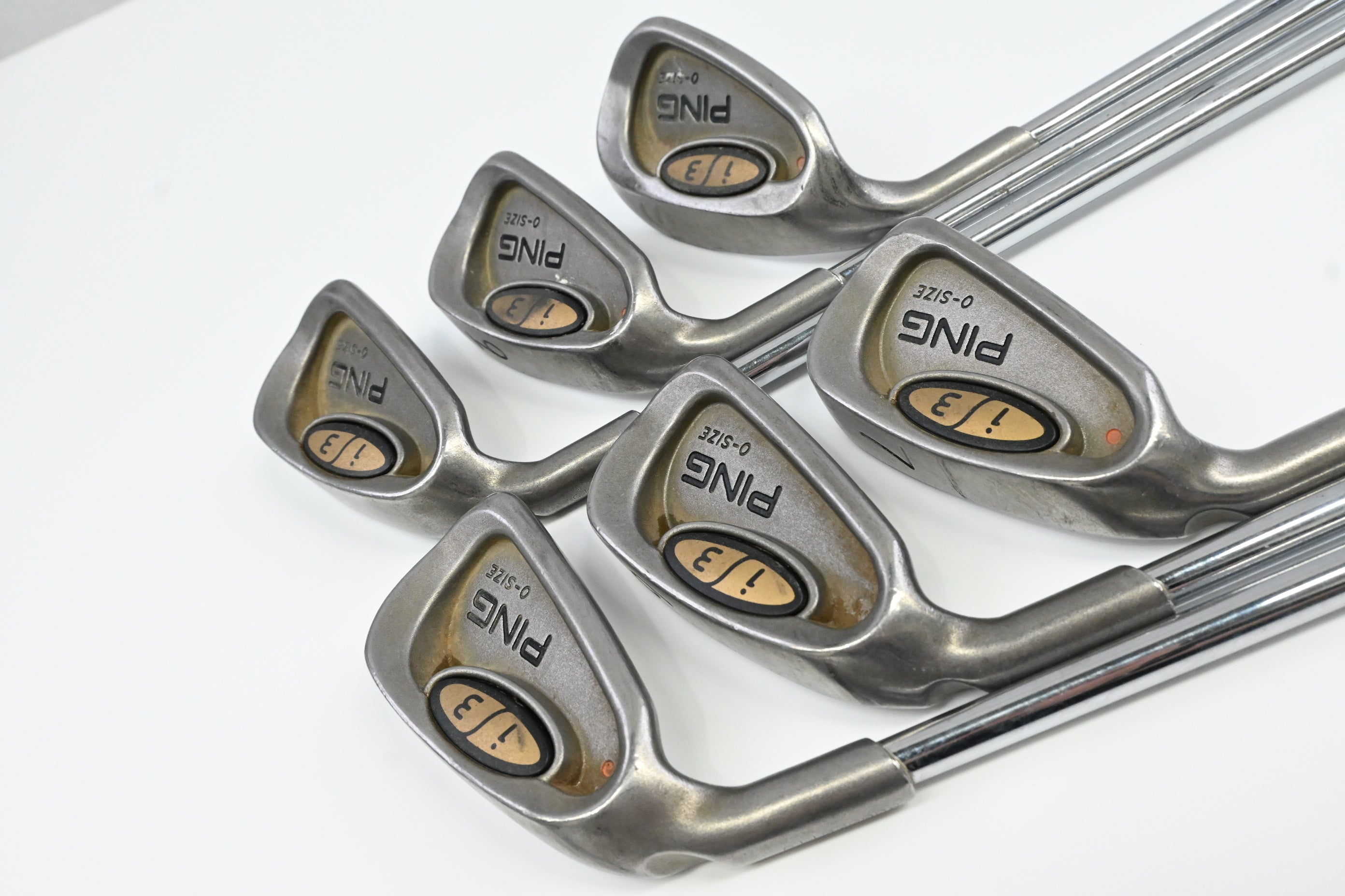 Left Hand Ping i3 O-Size Irons / 5-9+SW / Orange Dot / Regular Flex Steel Shafts