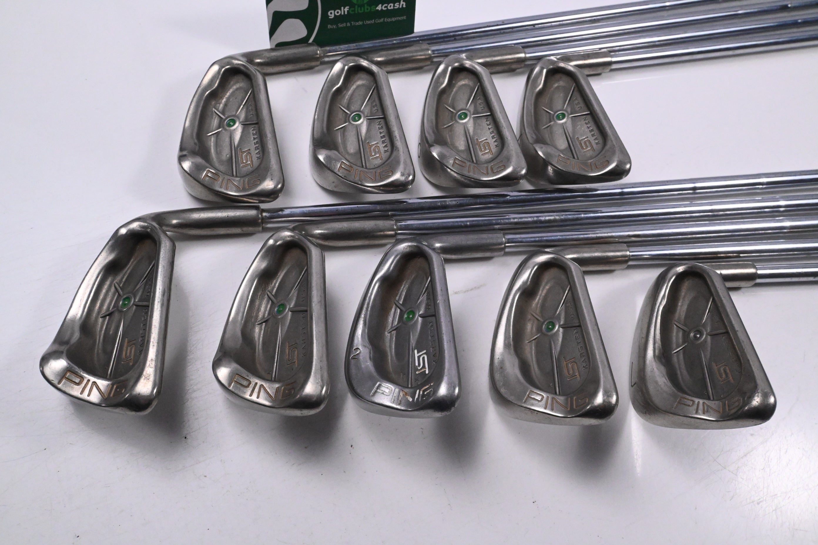 Ping ISI Nickel Irons / 4-PW+SW+LW / Green Dot / Stiff Flex Ping JZ Shafts
