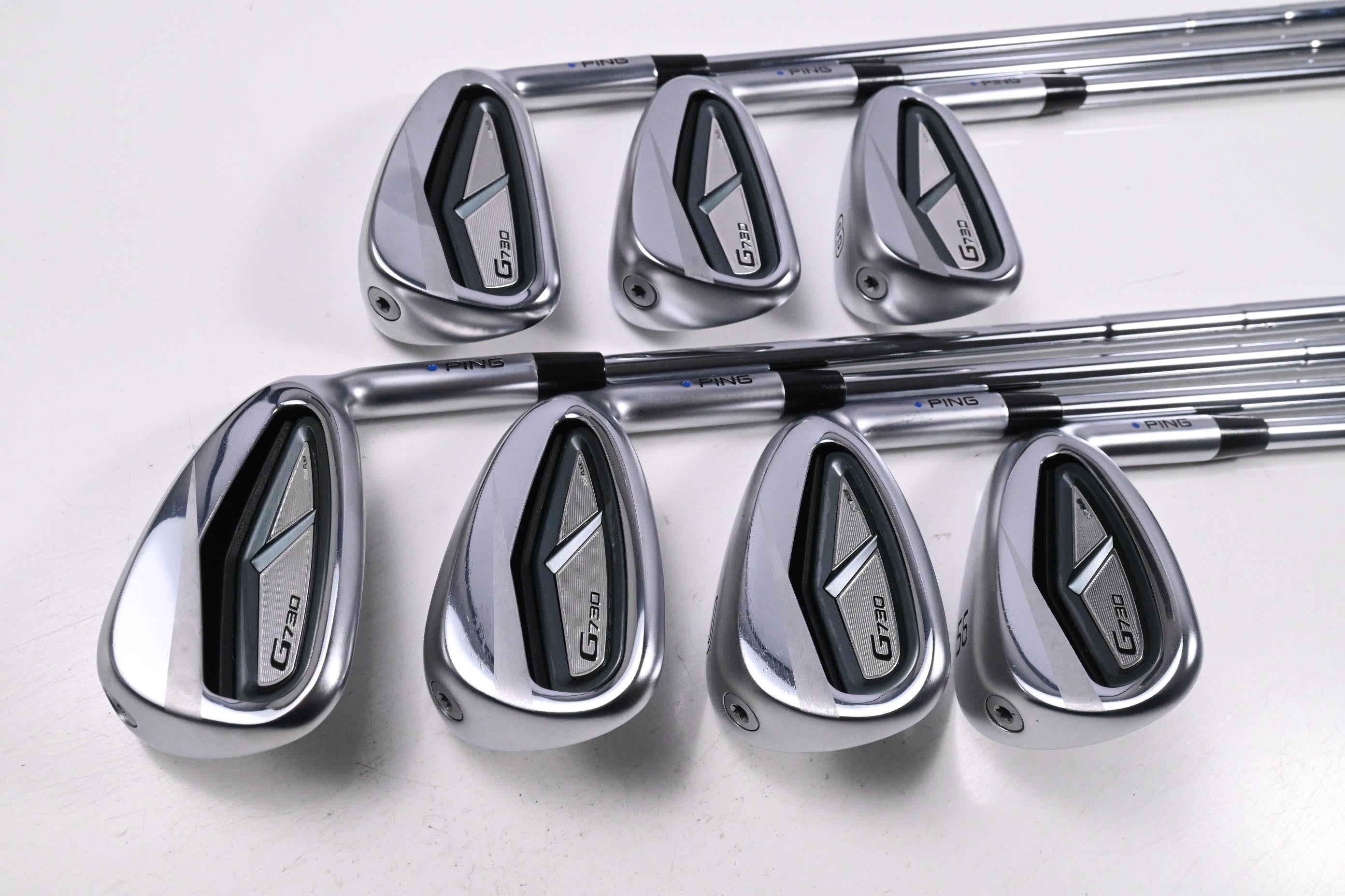 Ping G730 Irons / 6-PW+UW+56° / Blue Dot / Regular Flex Dynamic Gold MID 100 R300