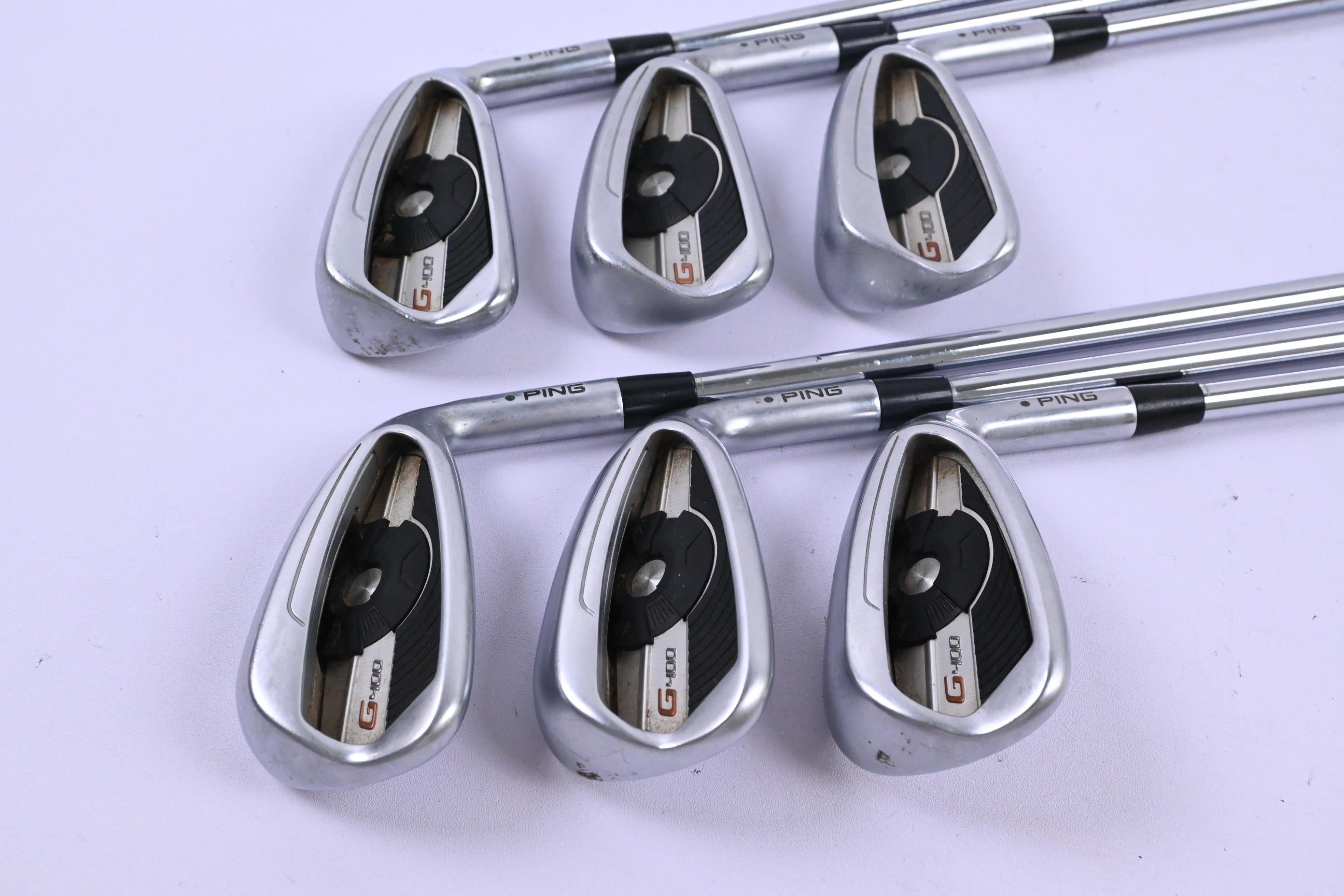 Ping G400 Irons / 5-PW / Green Dot / Regular Plus Flex Project X Rifle Shafts