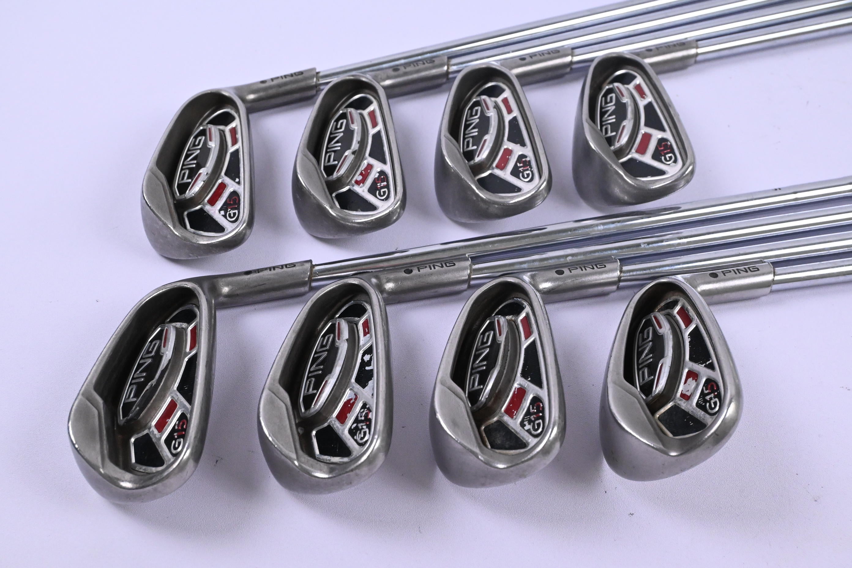 Ping G15 Irons / 4-PW+SW / Black Dot / Stiff Flex Steel Shafts