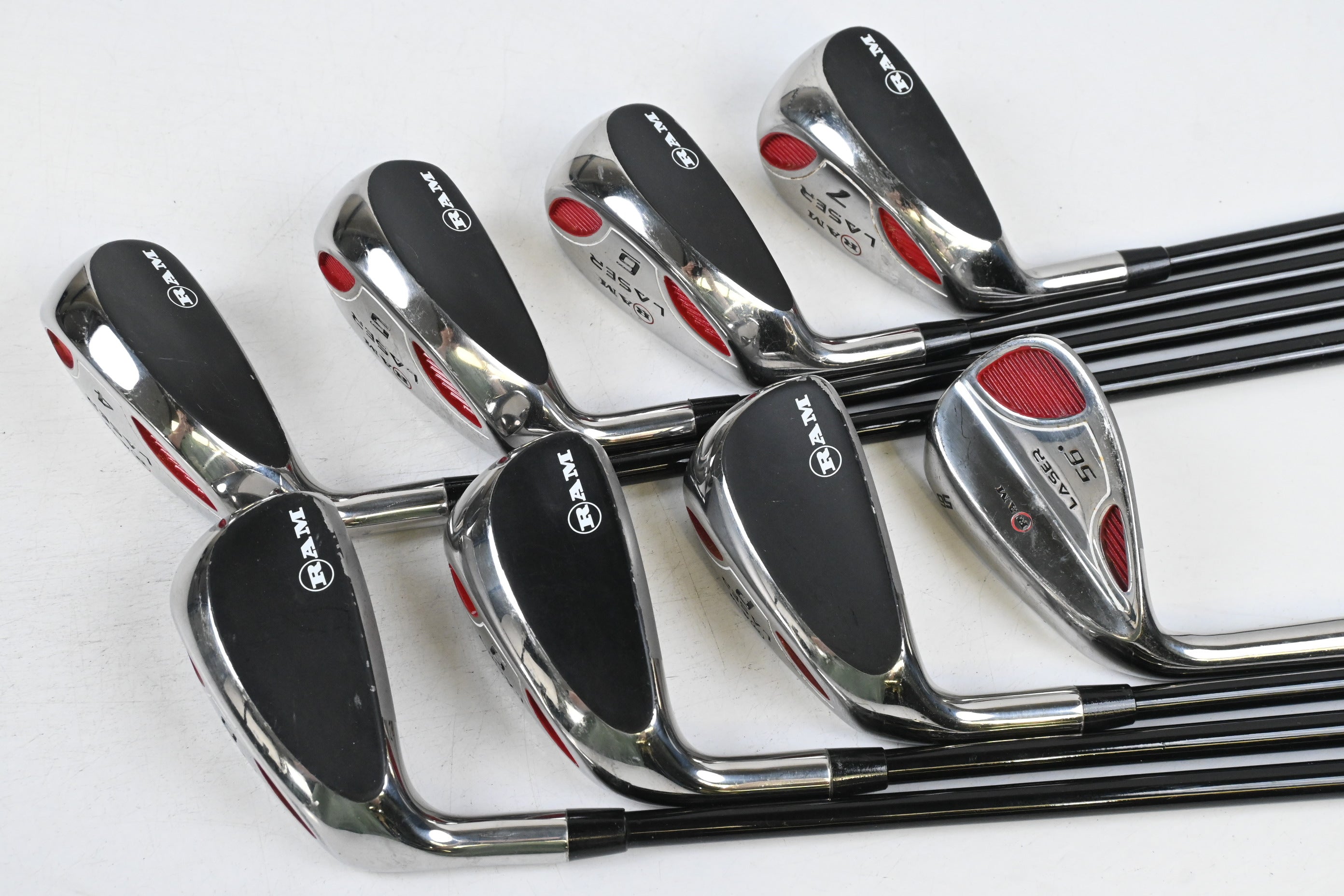 Left Hand RAM Laser Irons / 4-PW+SW / Regular Flex Ram Laser Shafts