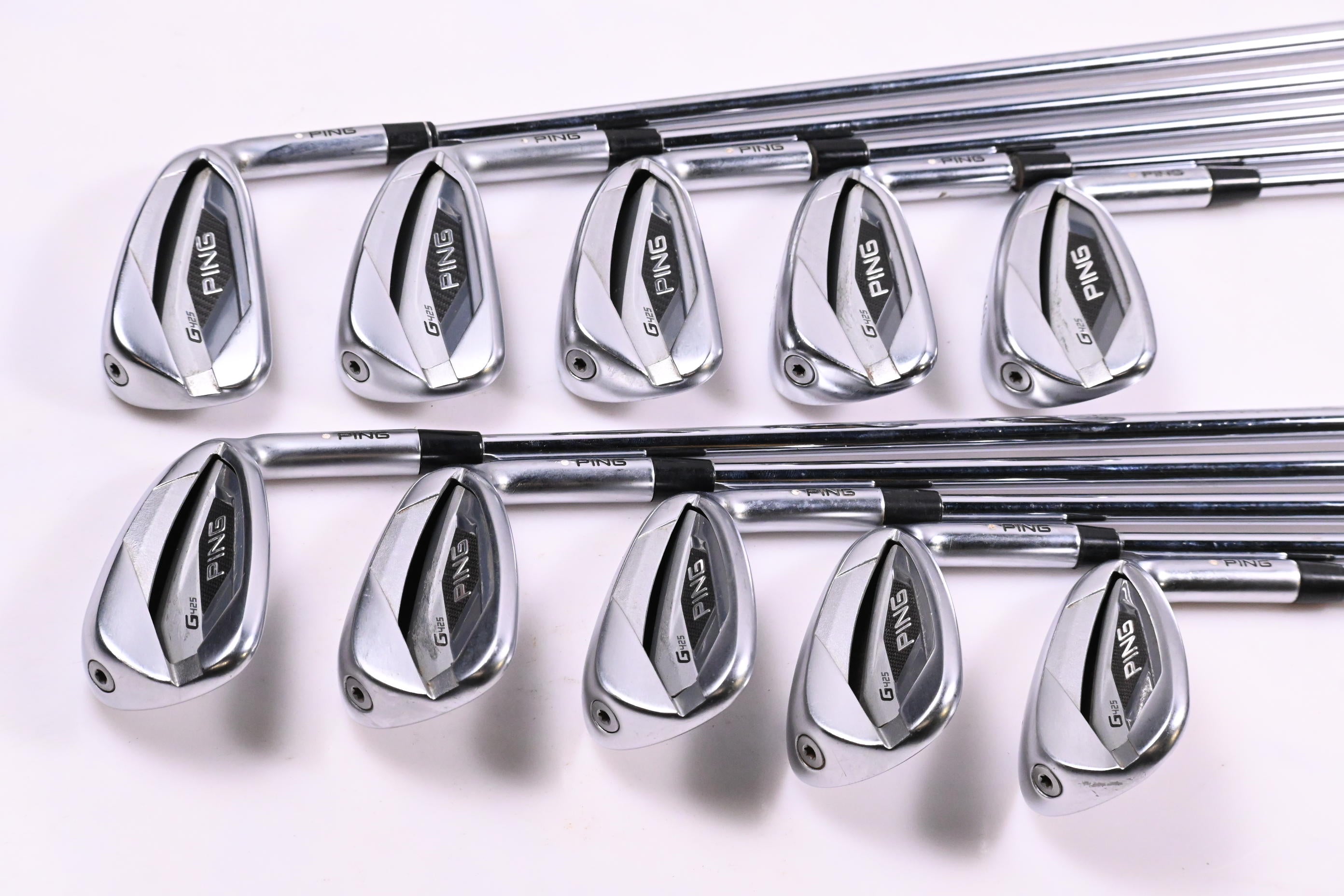Ping G425 Irons / 4-PW+UW+SW+LW / White Dot / X-Flex Project X Precision Shafts