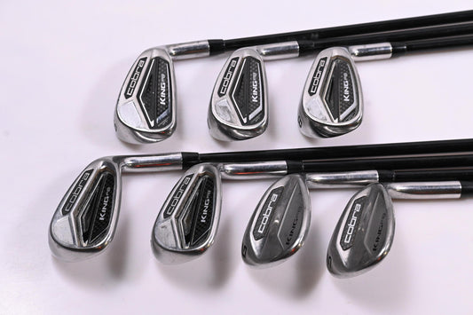 Ladies Cobra King F8 Irons / 6-PW+GW+SW / Senior Flex Cobra Superlite 55 Shafts