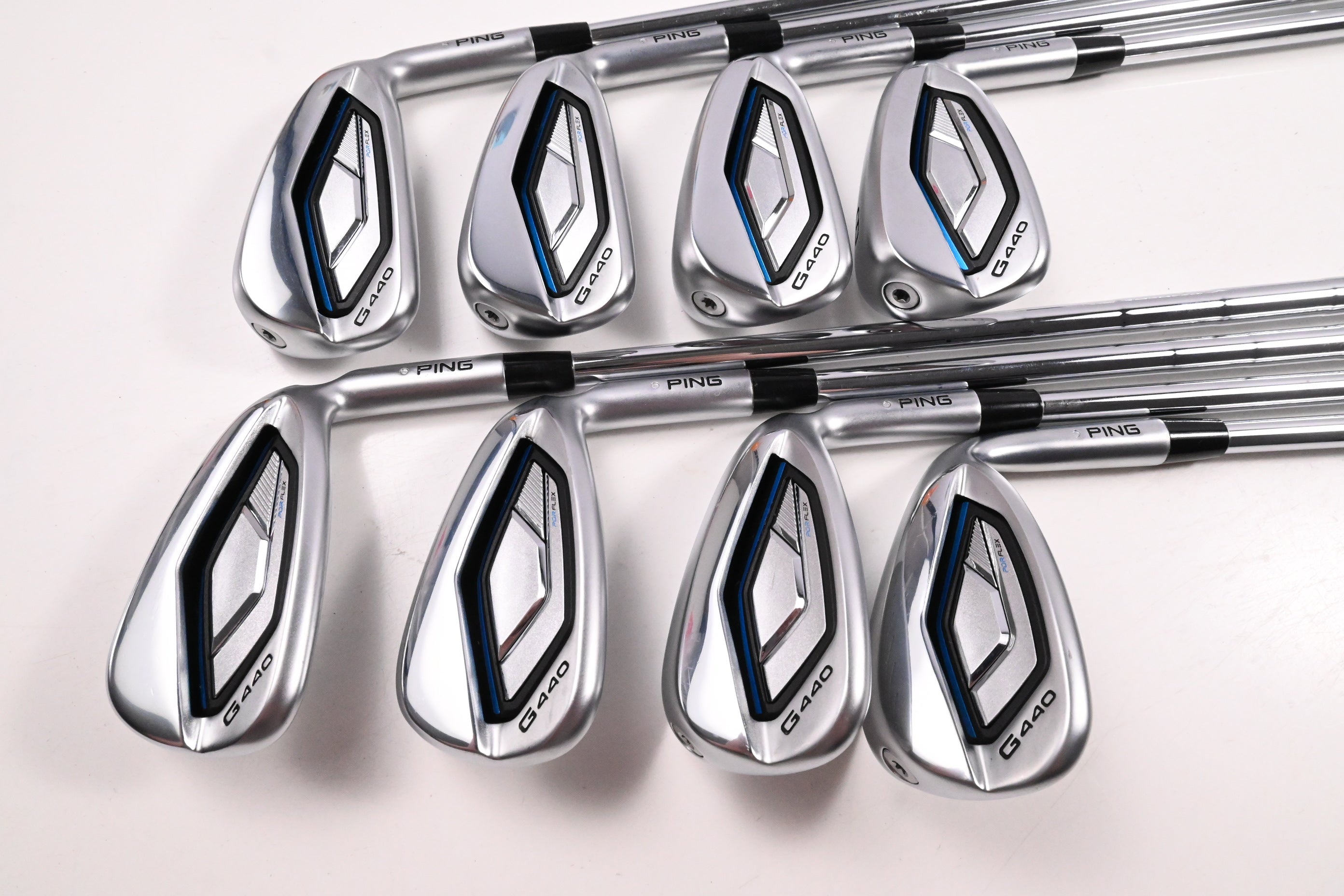 Ping G440 Irons / 5-PW+52°+56° / Silver Dot / Regular Flex KBS Tour 110 Shafts