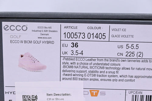 Ladies Ecco Biom Golf Shoes / UK Size 4 / Pink