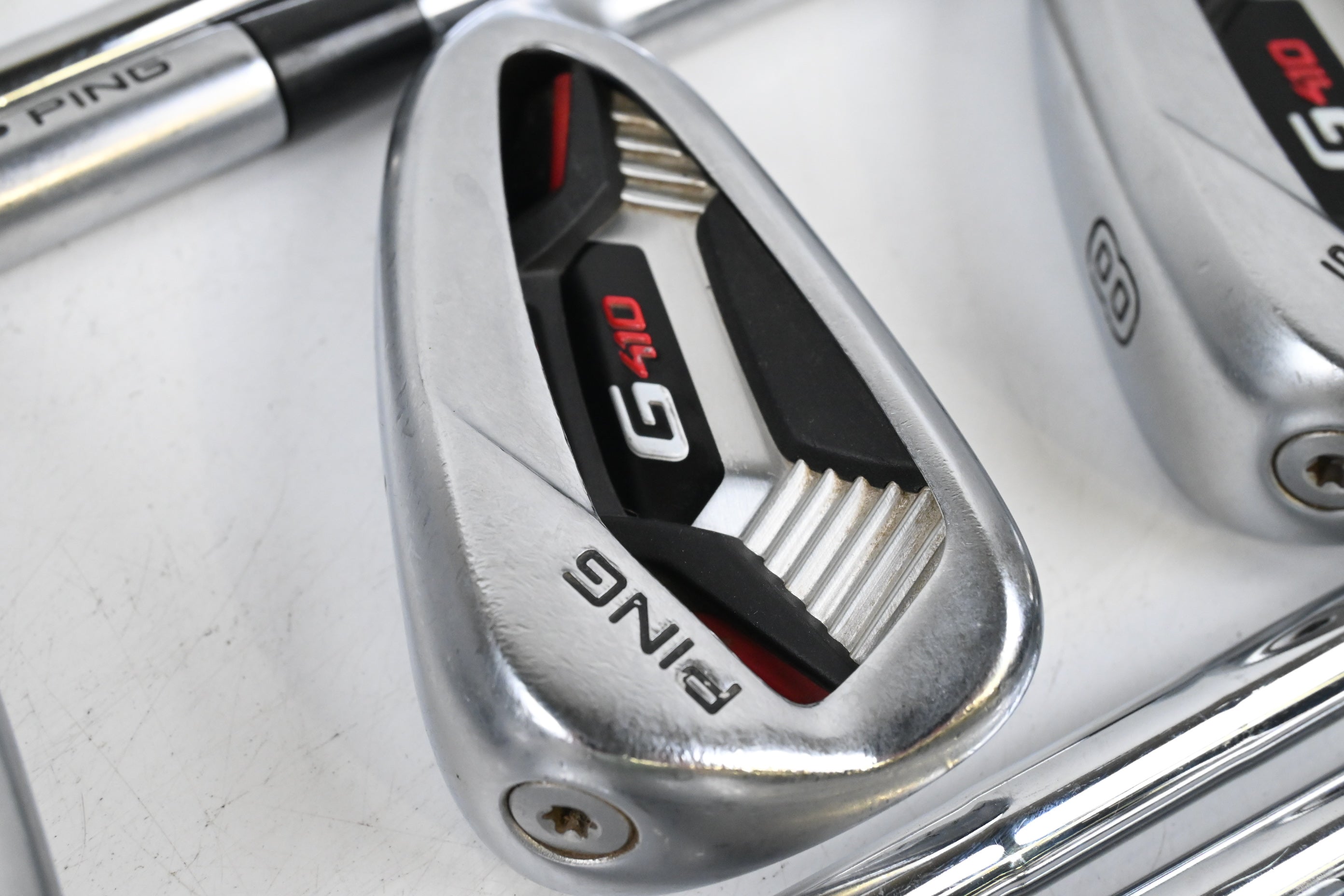 Ping G410 Irons / 5-PW+GW+SW / Black Dot / Stiff Flex KBS Tour 120 Shafts