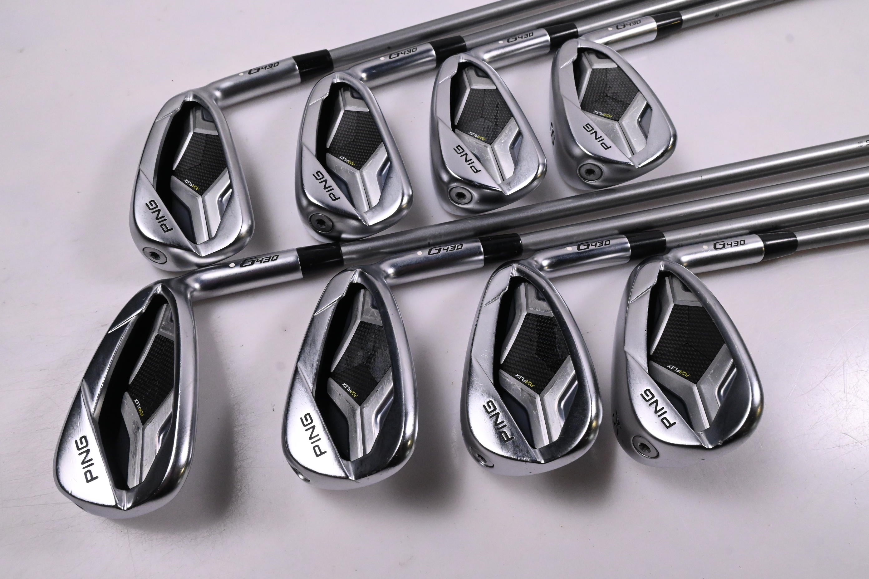Ping G430 Irons / 5-PW+45°+54° / White Dot / Senior Flex Ping Alta Quick 35