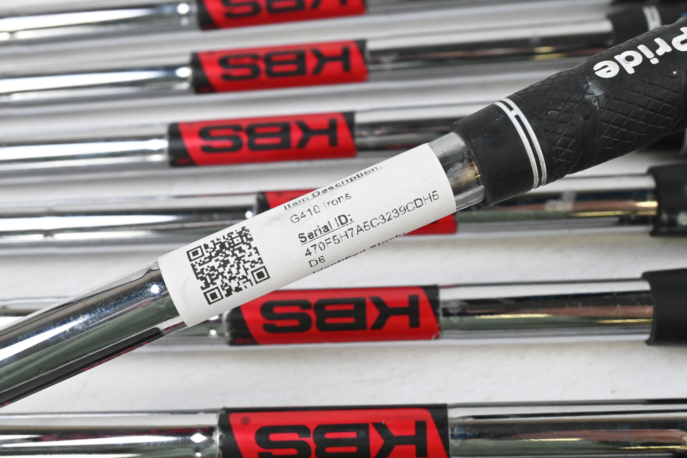Ping G410 Irons / 5-PW+GW+SW / Black Dot / Stiff Flex KBS Tour 120 Shafts