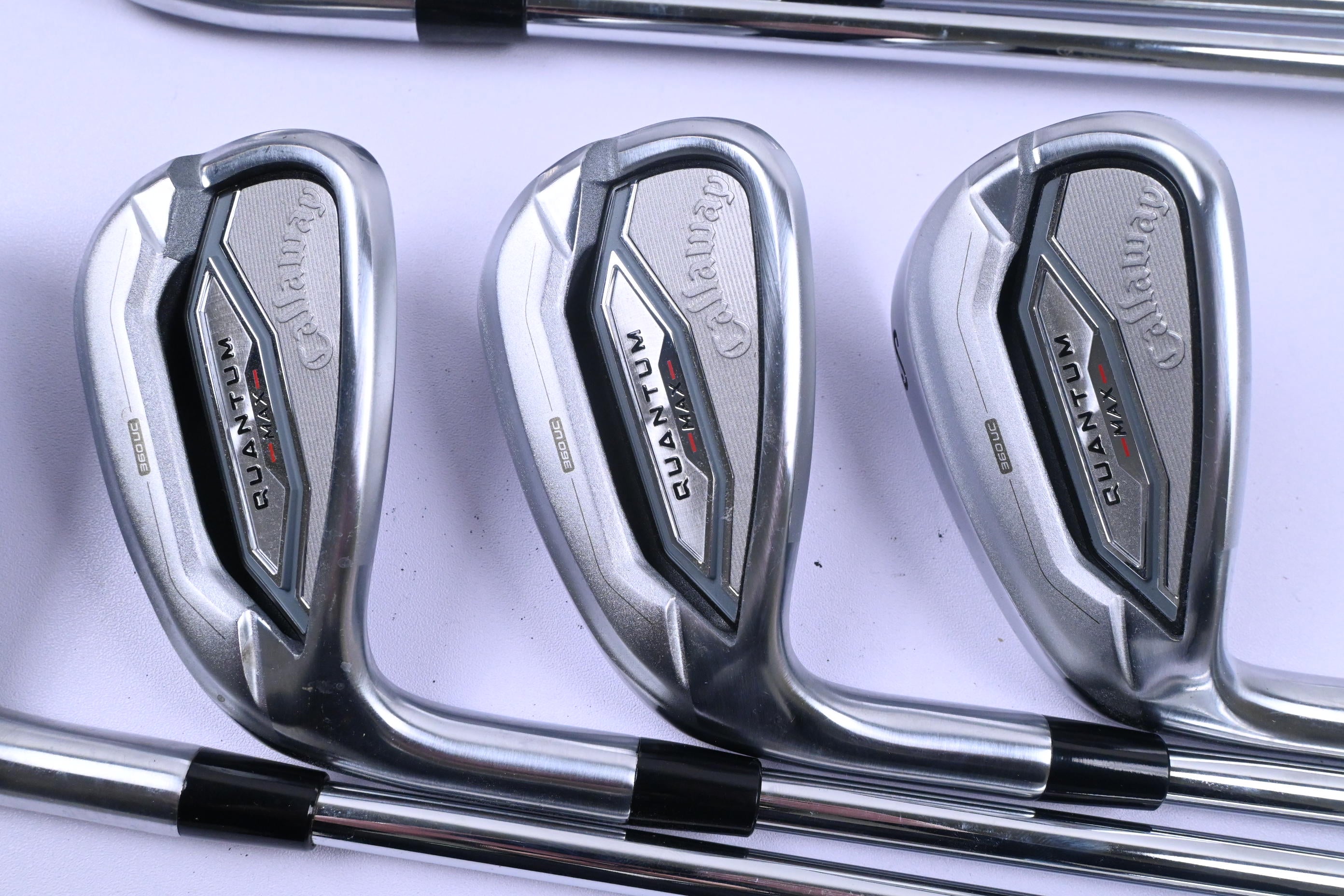 Left Hand Callaway Quantum Max Irons / 5-PW+SW / Stiff Flex KBS Max 90 Shafts