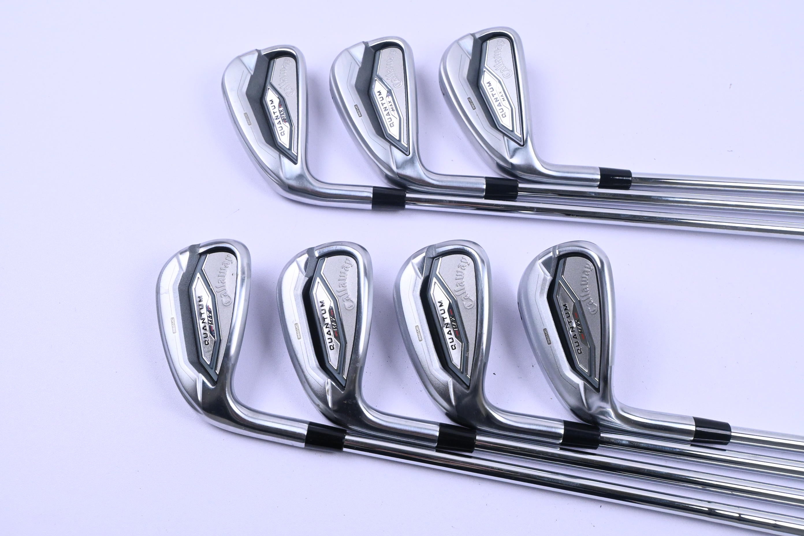 Left Hand Callaway Quantum Max Irons / 5-PW+SW / Stiff Flex KBS Max 90 Shafts