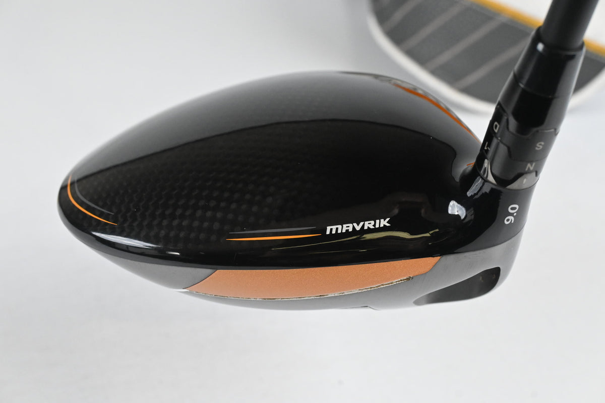 Left Hand Callaway Mavrik Driver / 9 Degree / X-Flex Aldila Rogue White 70 Shaft