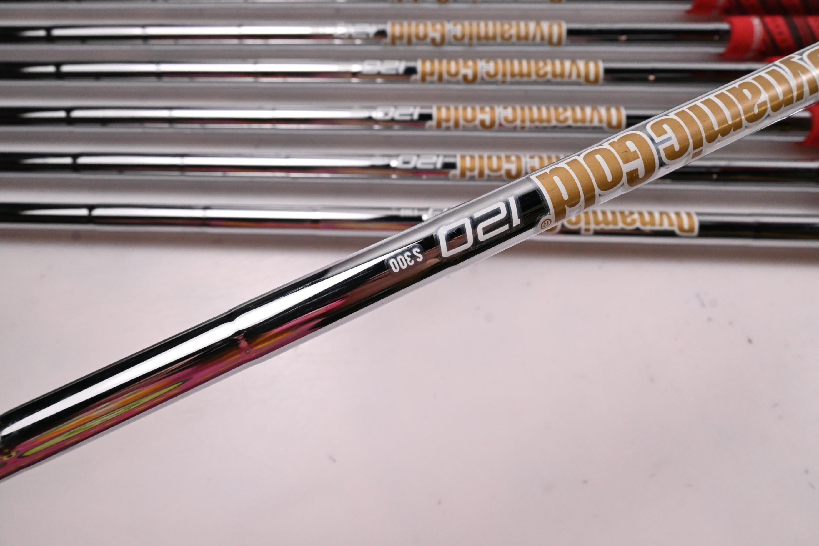 Left Hand Ping i210 Irons / 4-PW / Blue Dot / Stiff Flex Dynamic Gold 120 Shafts