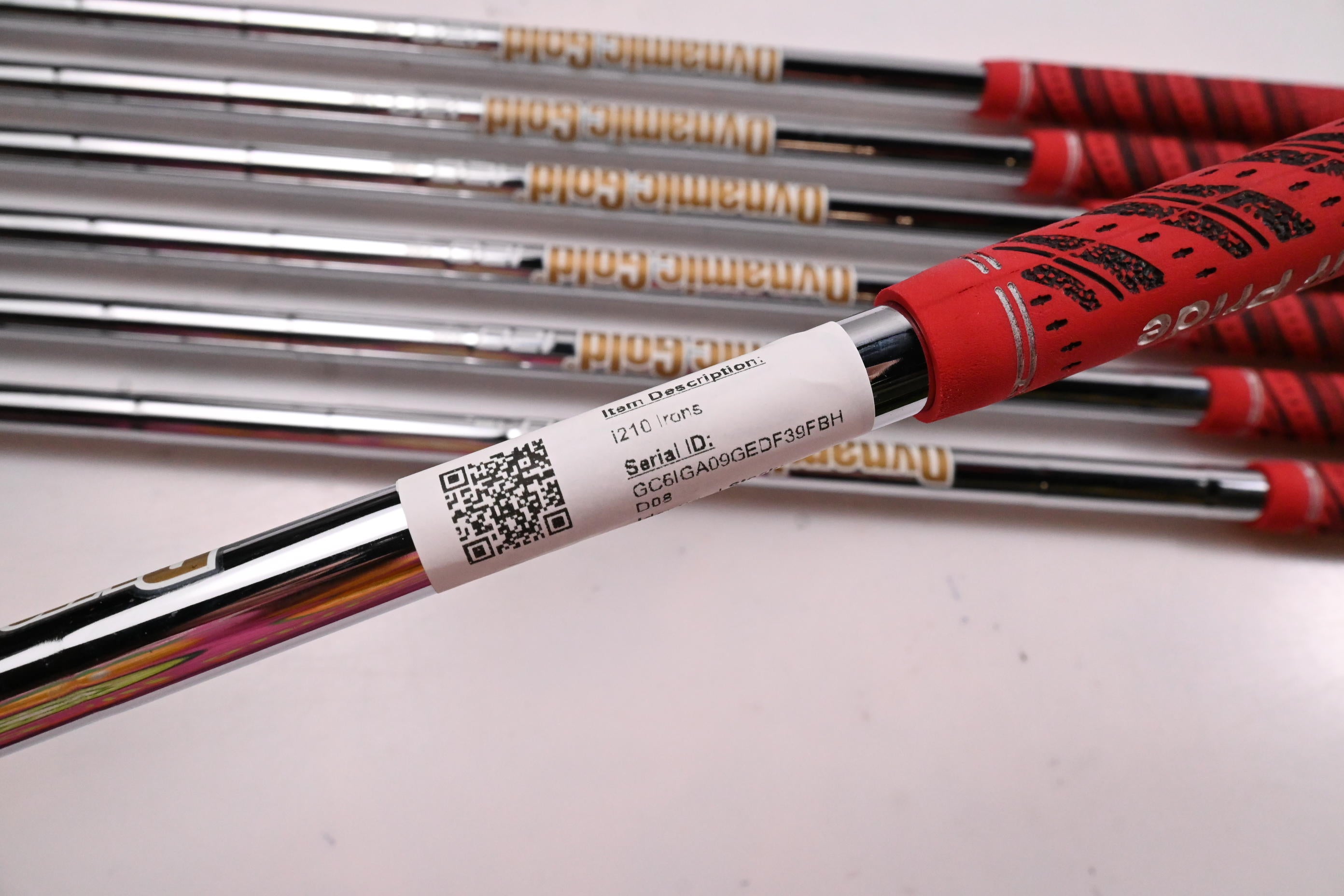 Left Hand Ping i210 Irons / 4-PW / Blue Dot / Stiff Flex Dynamic Gold 120 Shafts